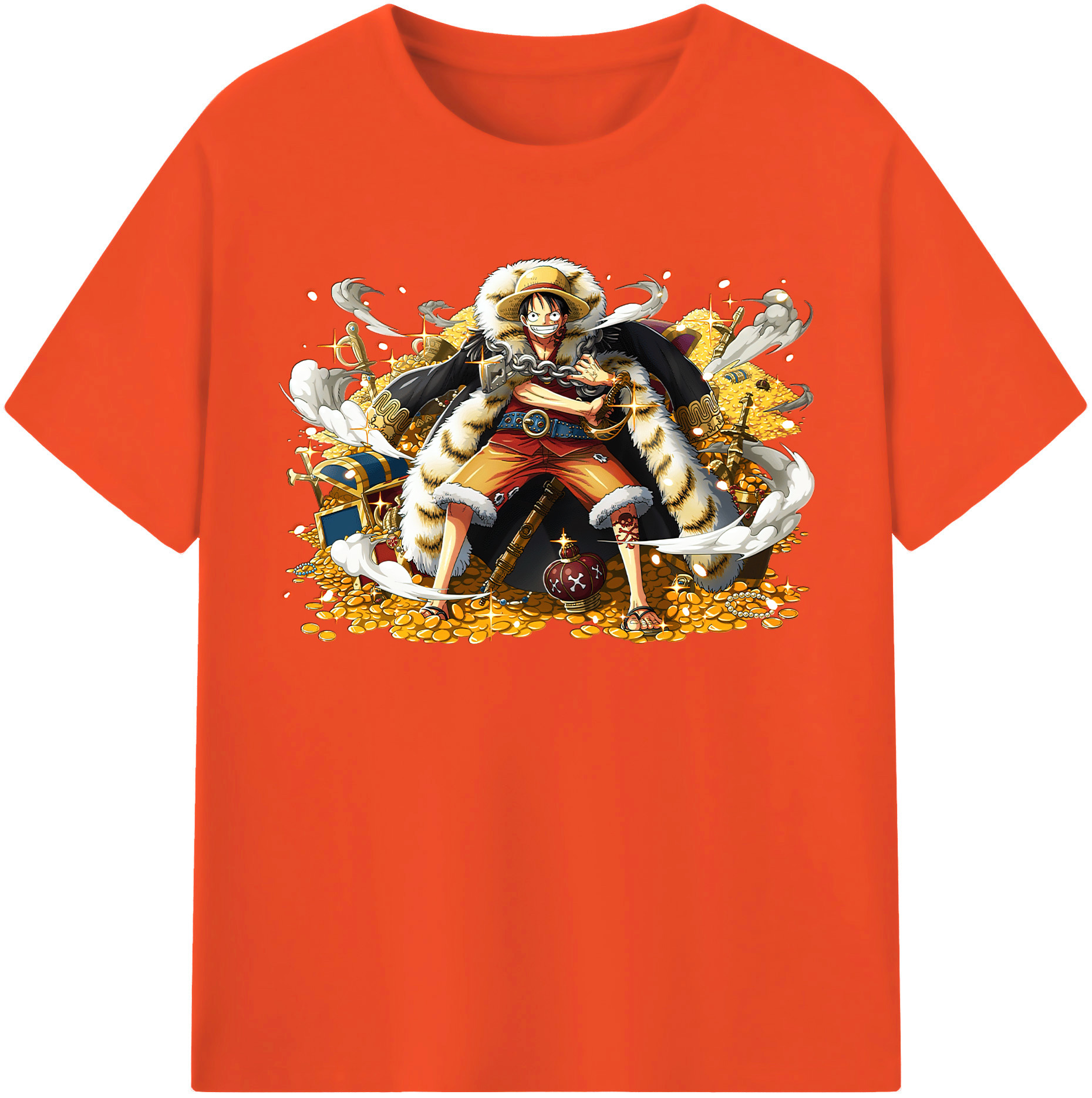 ワンピース モンキー・D・ルフィ ONE PIECE Monkey D. Luffy 綿100％半袖Tシャツ（フロントプリント）