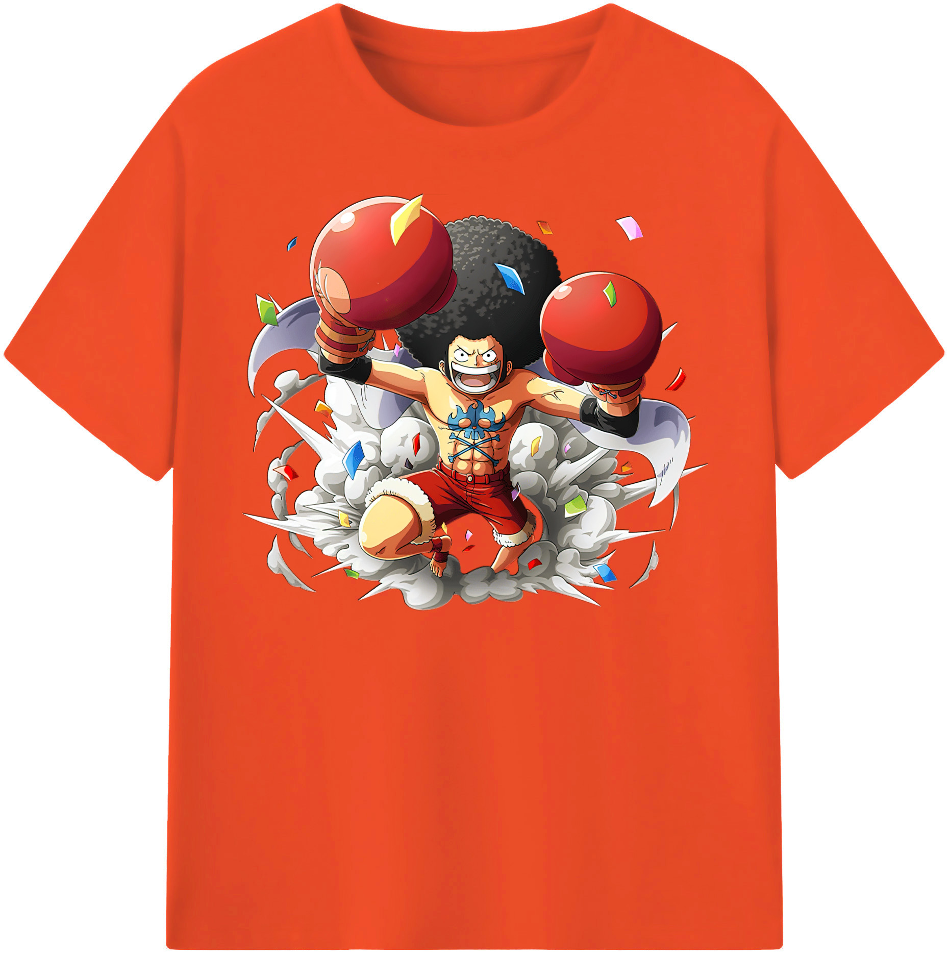 ワンピース モンキー・D・ルフィ ONE PIECE Monkey D. Luffy 綿100％半袖Tシャツ（フロントプリント）