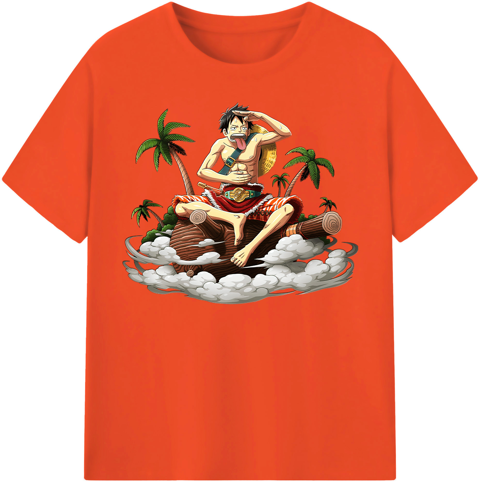 ワンピース モンキー・D・ルフィ ONE PIECE Monkey D. Luffy 綿100％半袖Tシャツ（フロントプリント）
