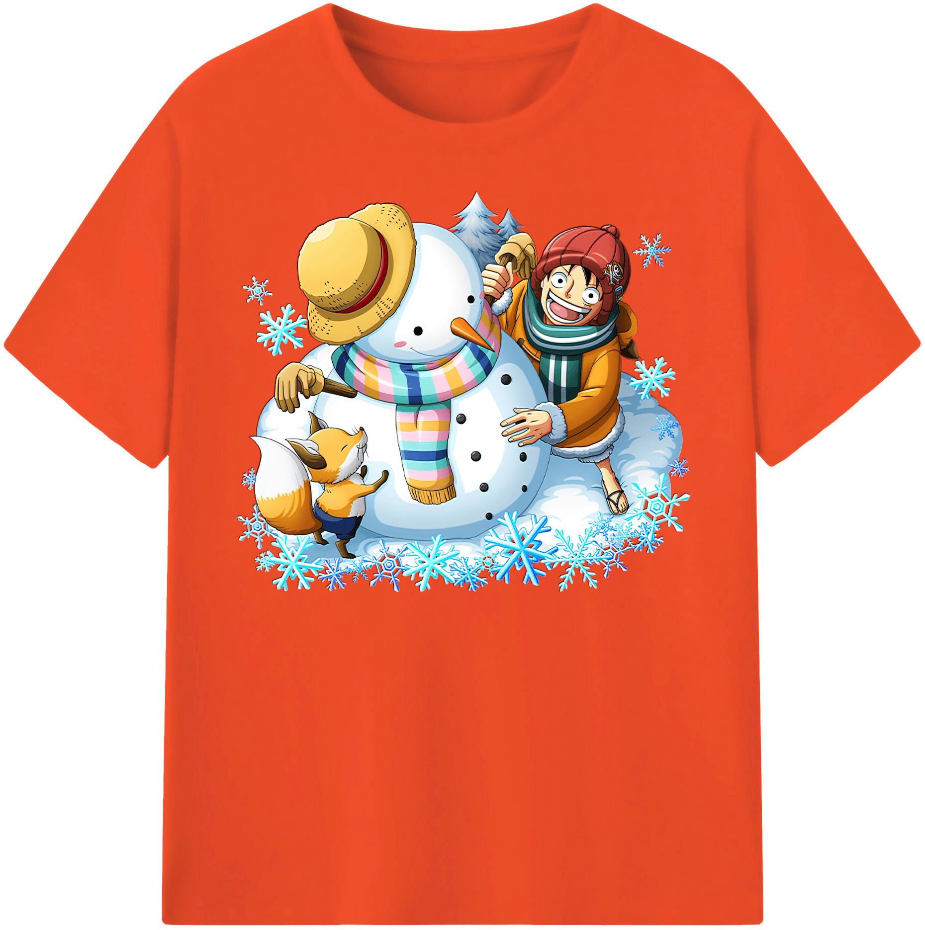 ワンピース モンキー・D・ルフィ ONE PIECE Monkey D. Luffy 綿100％半袖Tシャツ（フロントプリント）