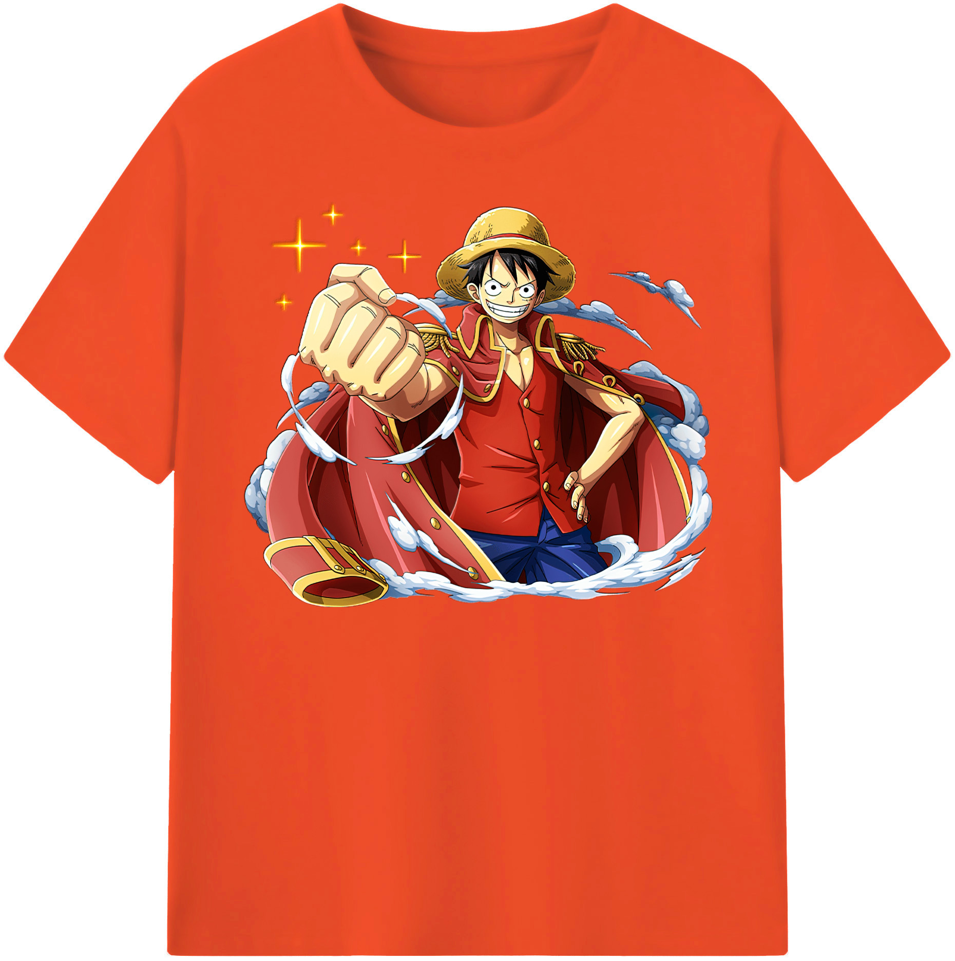 ワンピース モンキー・D・ルフィ ONE PIECE Monkey D. Luffy 綿100％半袖Tシャツ（フロントプリント）