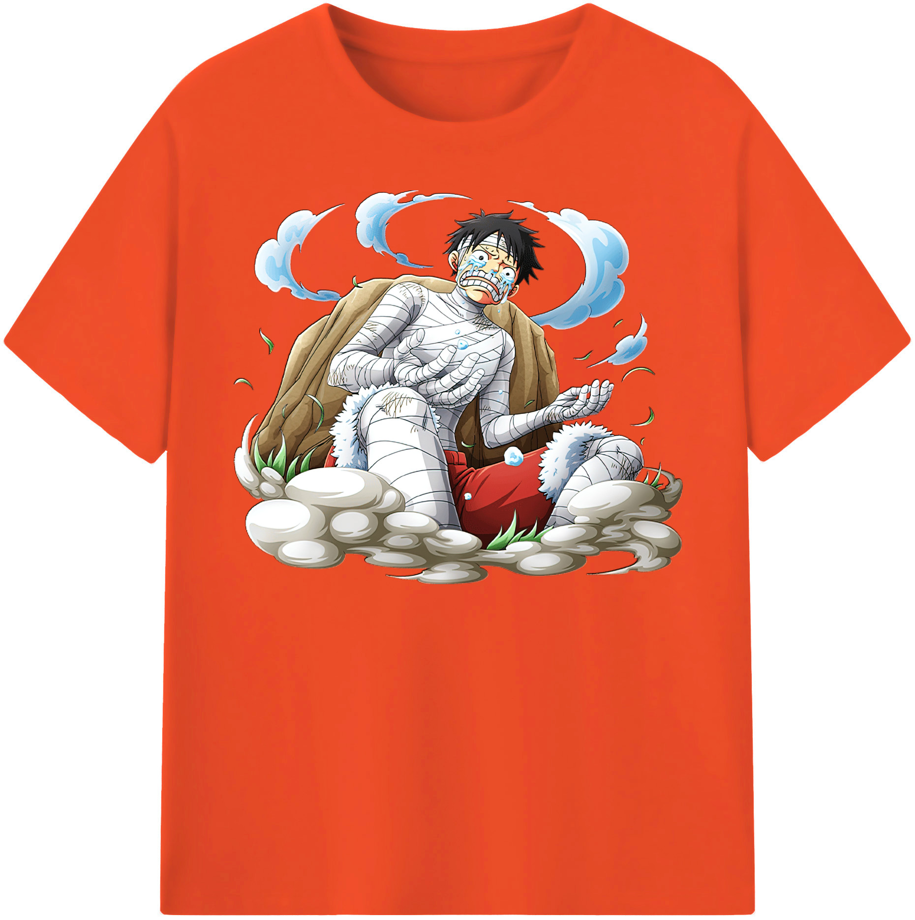 ワンピース モンキー・D・ルフィ ONE PIECE Monkey D. Luffy 綿100％半袖Tシャツ（フロントプリント）