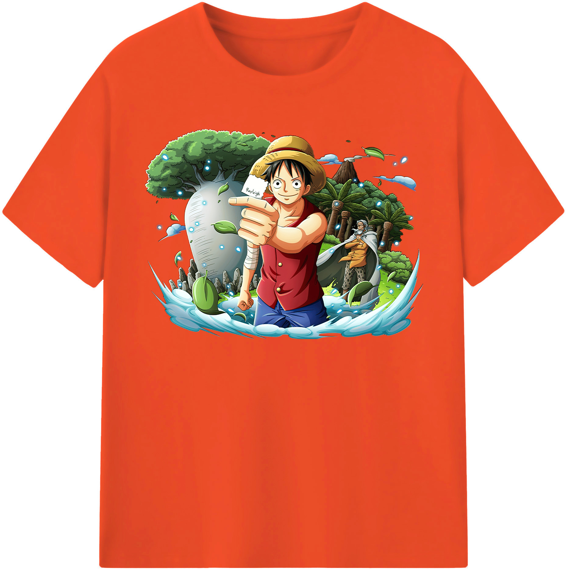 ワンピース モンキー・D・ルフィ ONE PIECE Monkey D. Luffy 綿100％半袖Tシャツ（フロントプリント）
