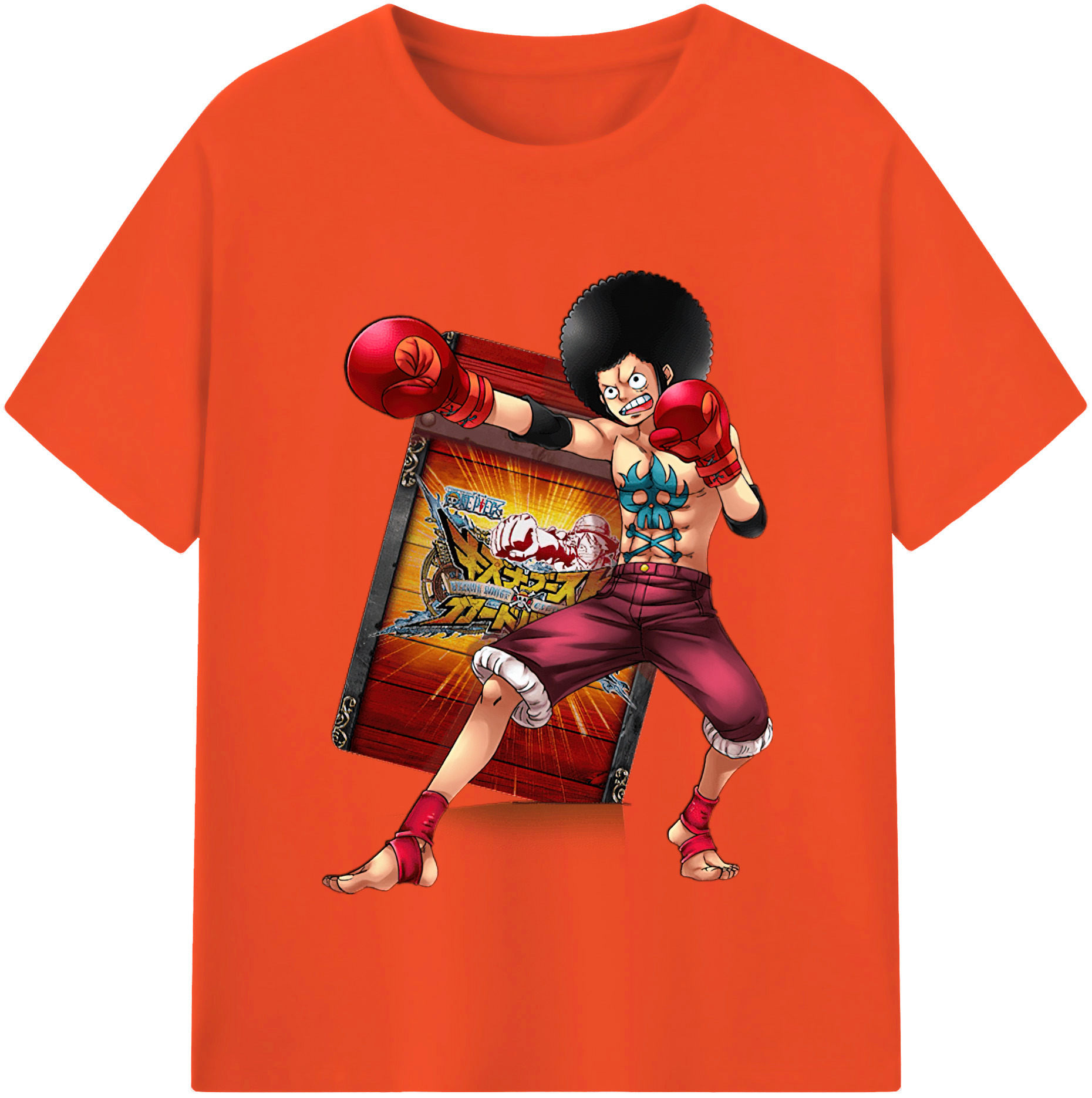ワンピース モンキー・D・ルフィ ONE PIECE Monkey D. Luffy 綿100％半袖Tシャツ（フロントプリント）
