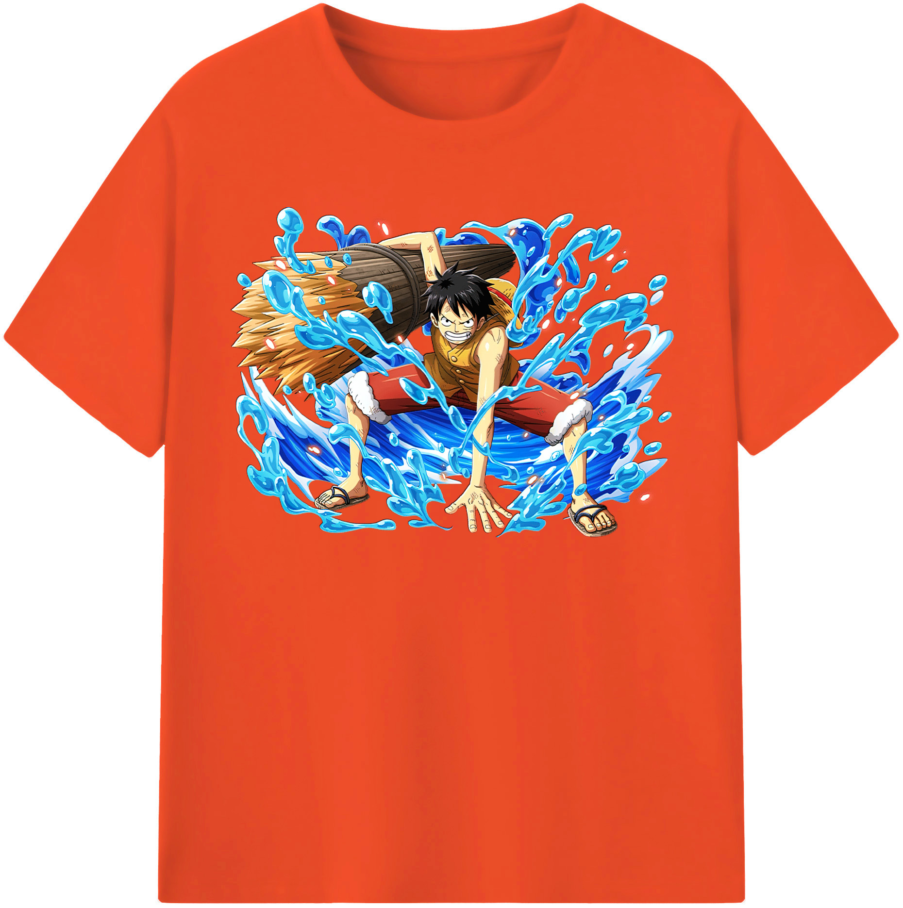 ワンピース モンキー・D・ルフィ ONE PIECE Monkey D. Luffy 綿100％半袖Tシャツ（フロントプリント）
