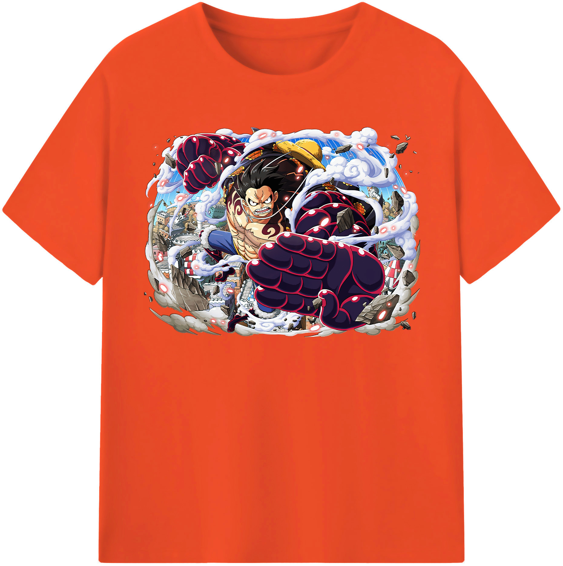 ワンピース モンキー・D・ルフィ ONE PIECE Monkey D. Luffy 綿100％半袖Tシャツ（フロントプリント）