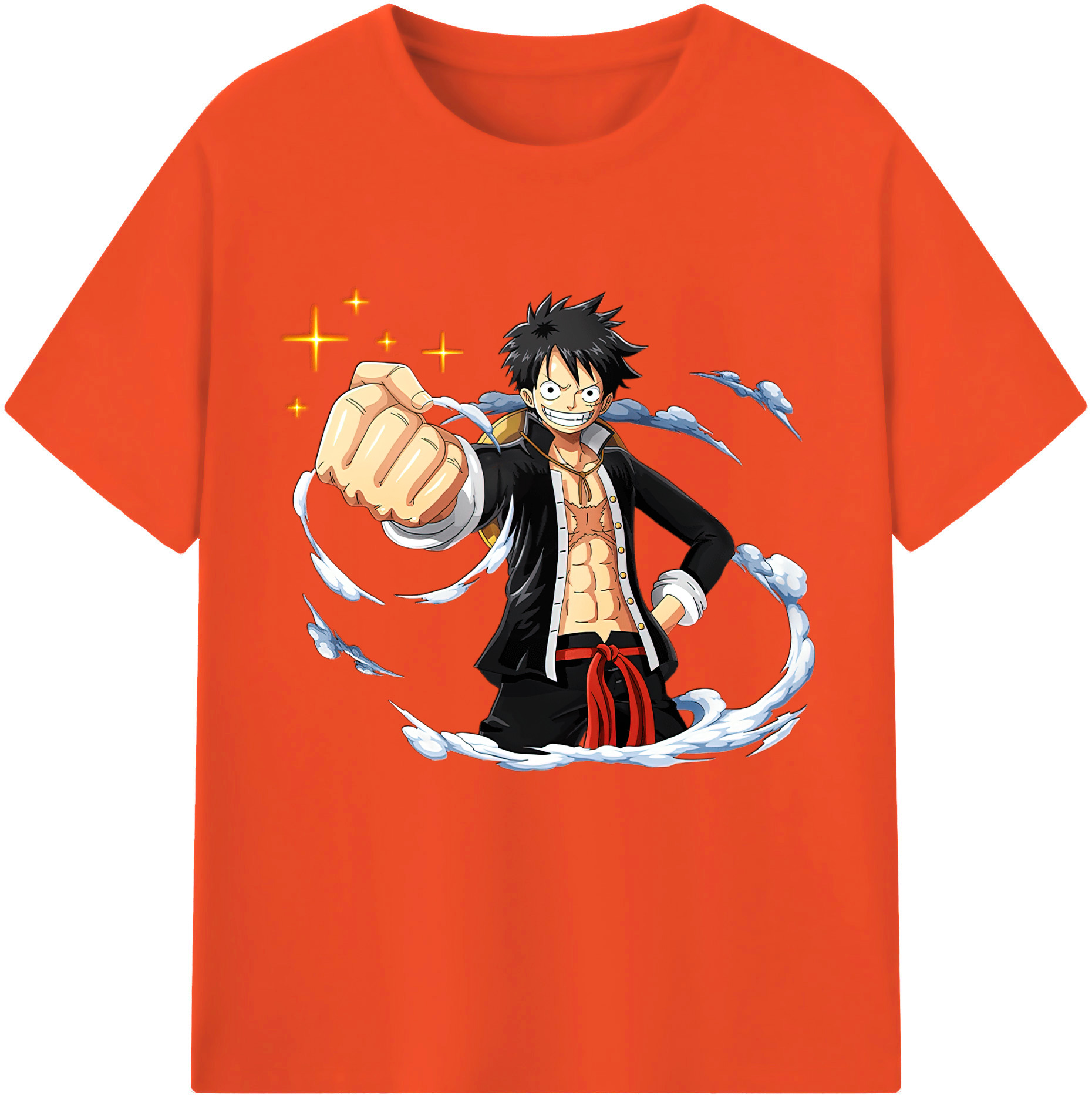ワンピース モンキー・D・ルフィ ONE PIECE Monkey D. Luffy 綿100％半袖Tシャツ（フロントプリント）