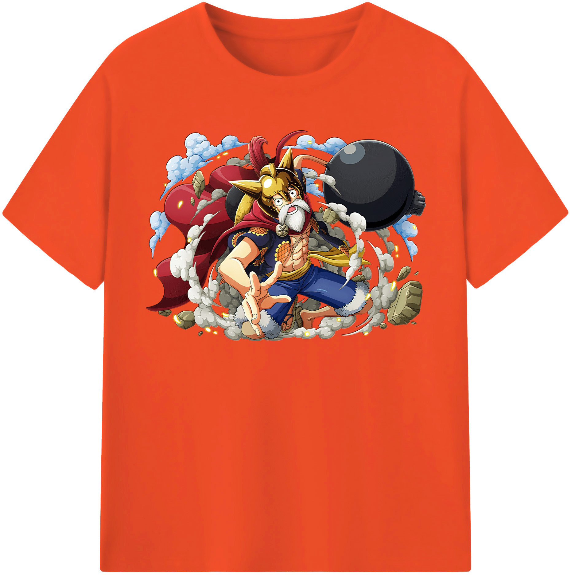 ワンピース モンキー・D・ルフィ ONE PIECE Monkey D. Luffy 綿100％半袖Tシャツ（フロントプリント）