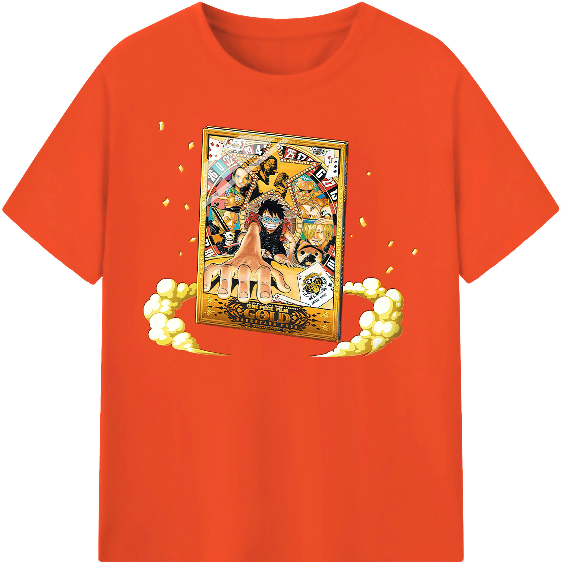 ワンピース モンキー・D・ルフィ ONE PIECE Monkey D. Luffy 綿100％半袖Tシャツ（フロントプリント）