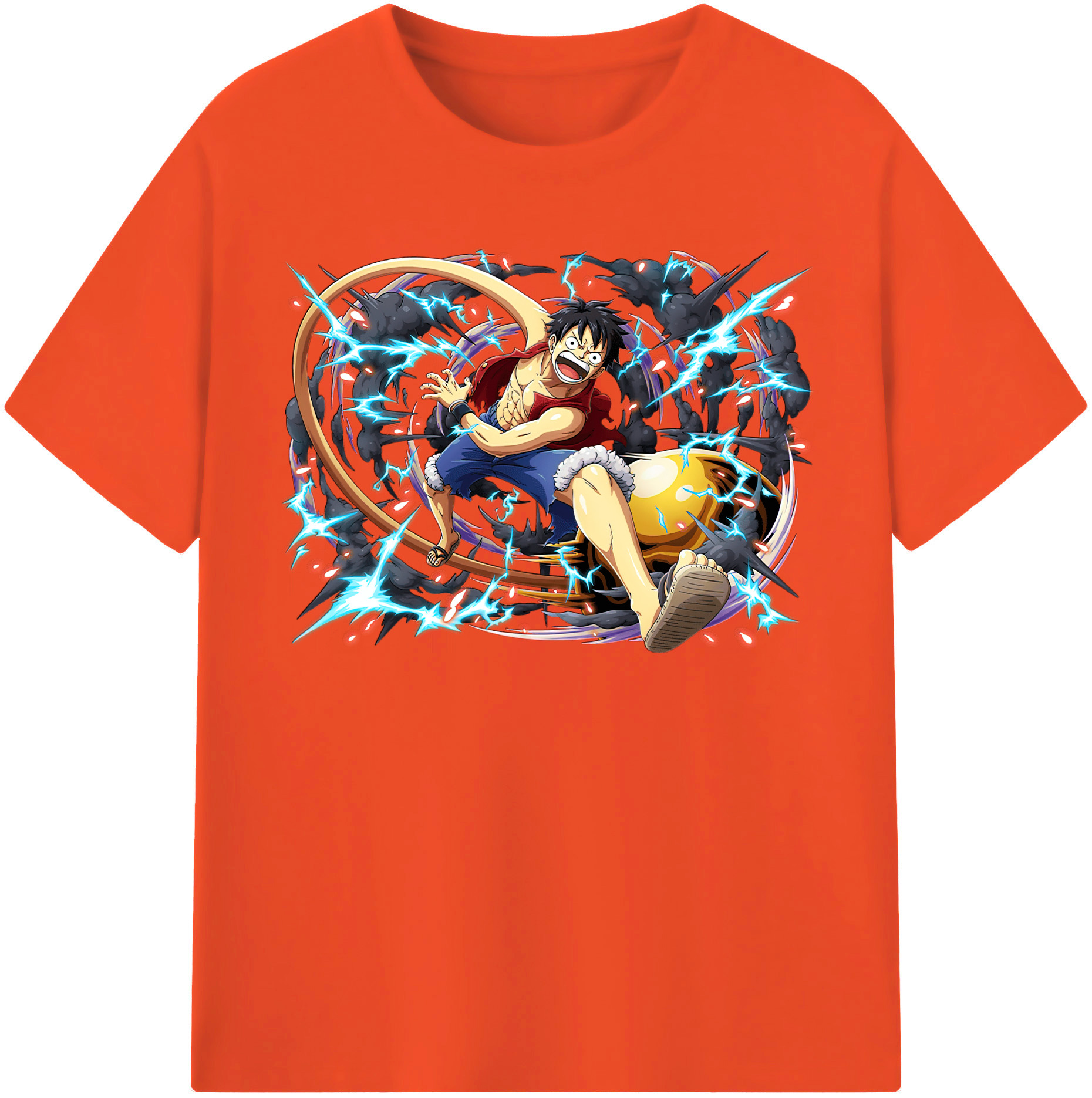 ワンピース モンキー・D・ルフィ ONE PIECE Monkey D. Luffy 綿100％半袖Tシャツ（フロントプリント）