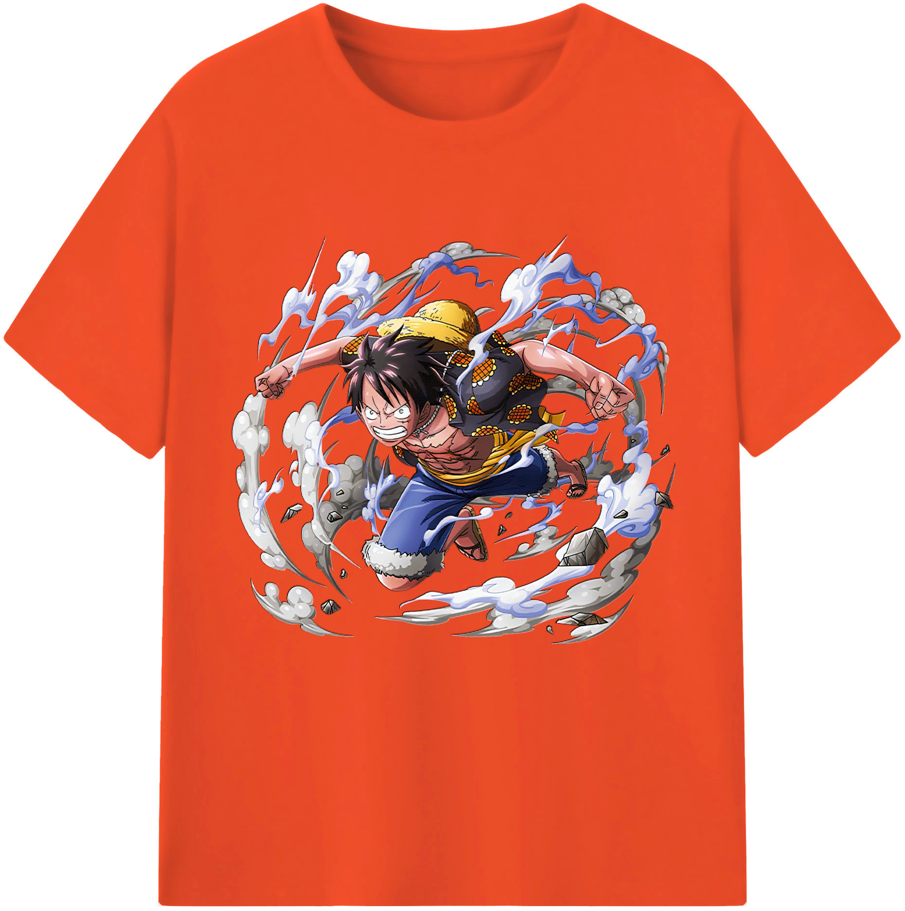 ワンピース モンキー・D・ルフィ ONE PIECE Monkey D. Luffy 綿100％半袖Tシャツ（フロントプリント）