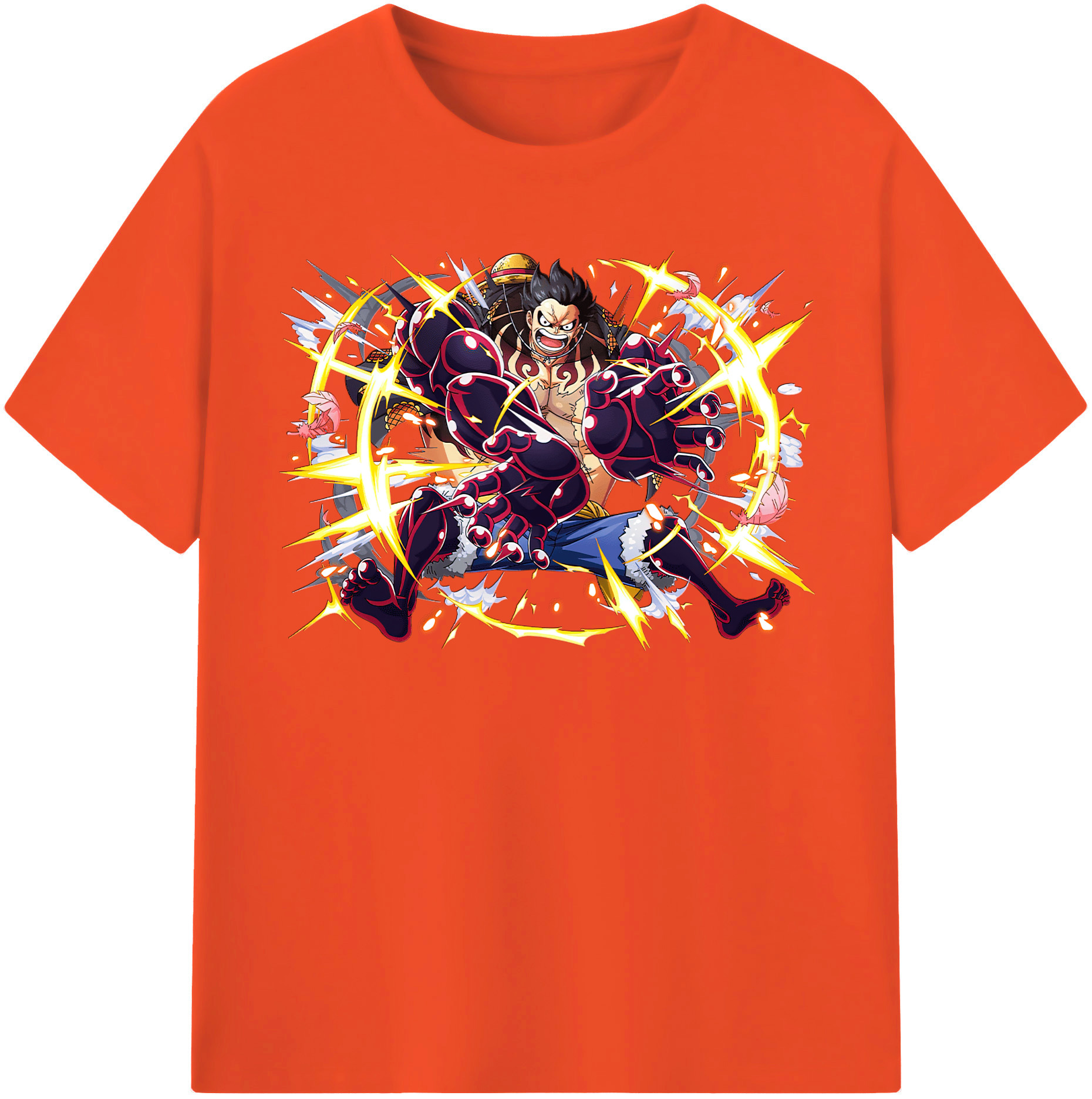 ワンピース モンキー・D・ルフィ ONE PIECE Monkey D. Luffy 綿100％半袖Tシャツ（フロントプリント）