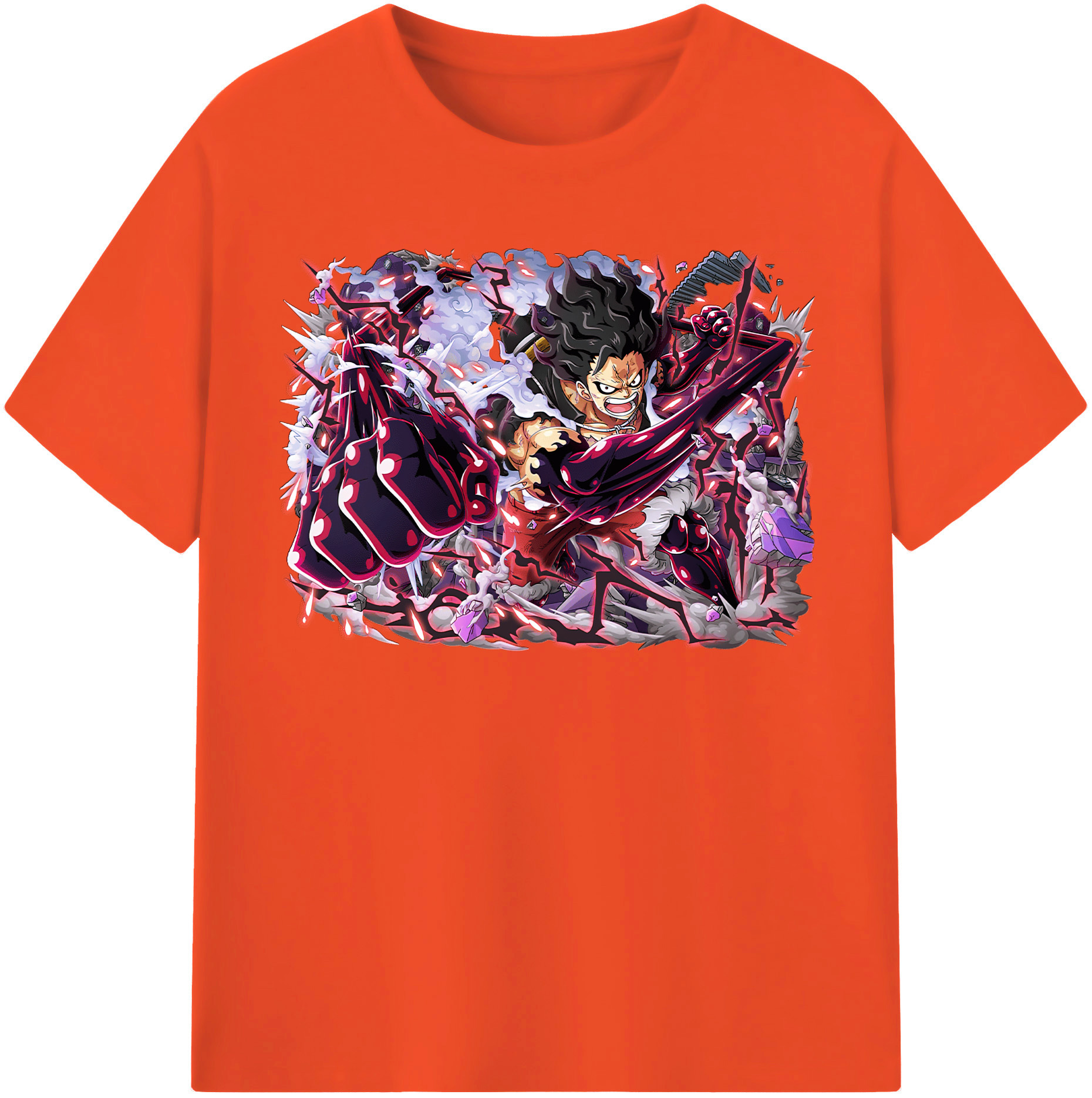 ワンピース モンキー・D・ルフィ ONE PIECE Monkey D. Luffy 綿100％半袖Tシャツ（フロントプリント）