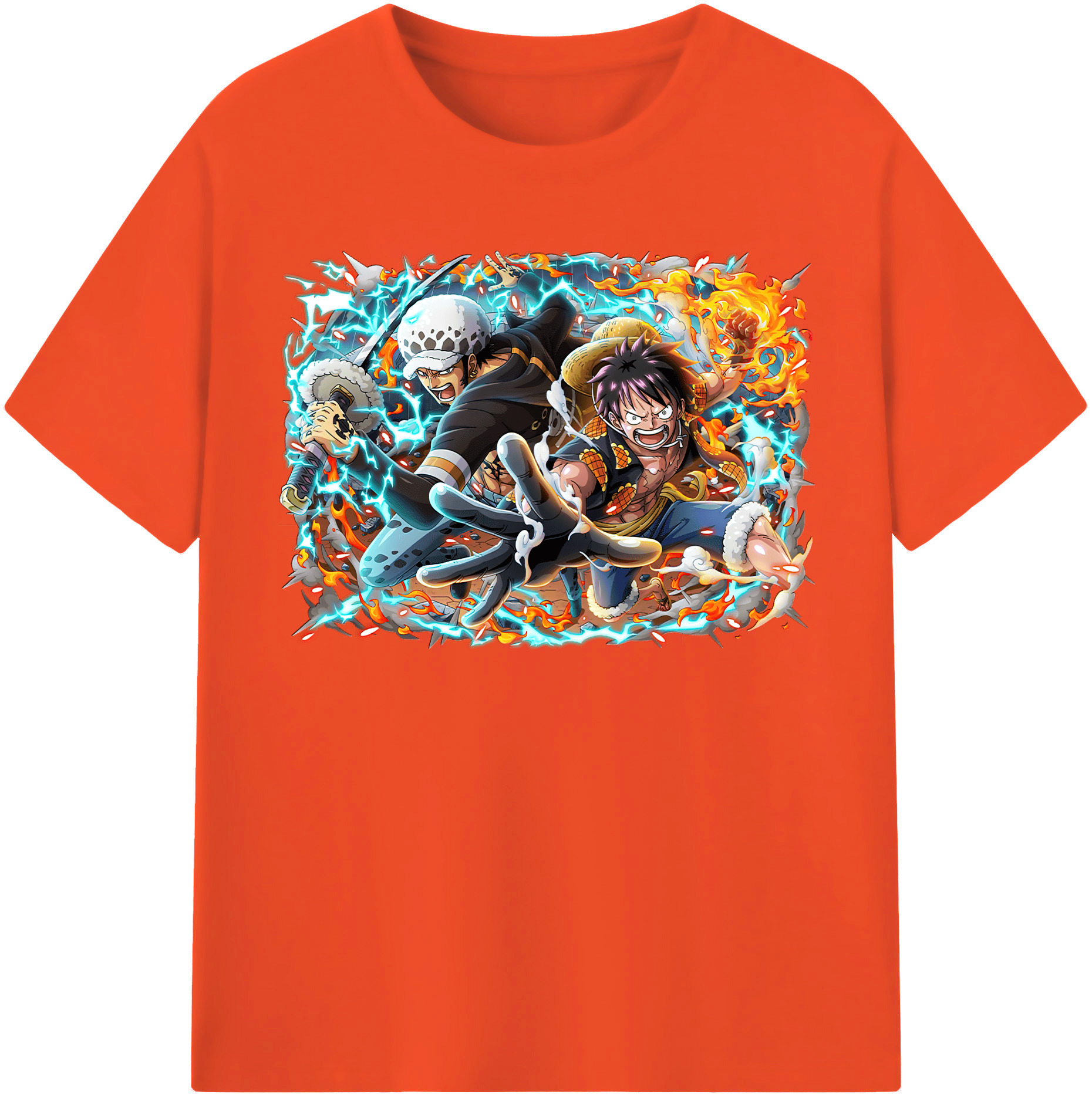 ワンピース モンキー・D・ルフィ ONE PIECE Monkey D. Luffy 綿100％半袖Tシャツ（フロントプリント）
