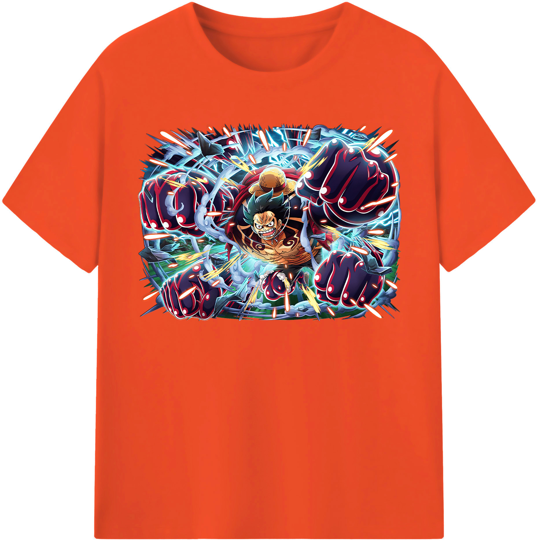 ワンピース モンキー・D・ルフィ ONE PIECE Monkey D. Luffy 綿100％半袖Tシャツ（フロントプリント）