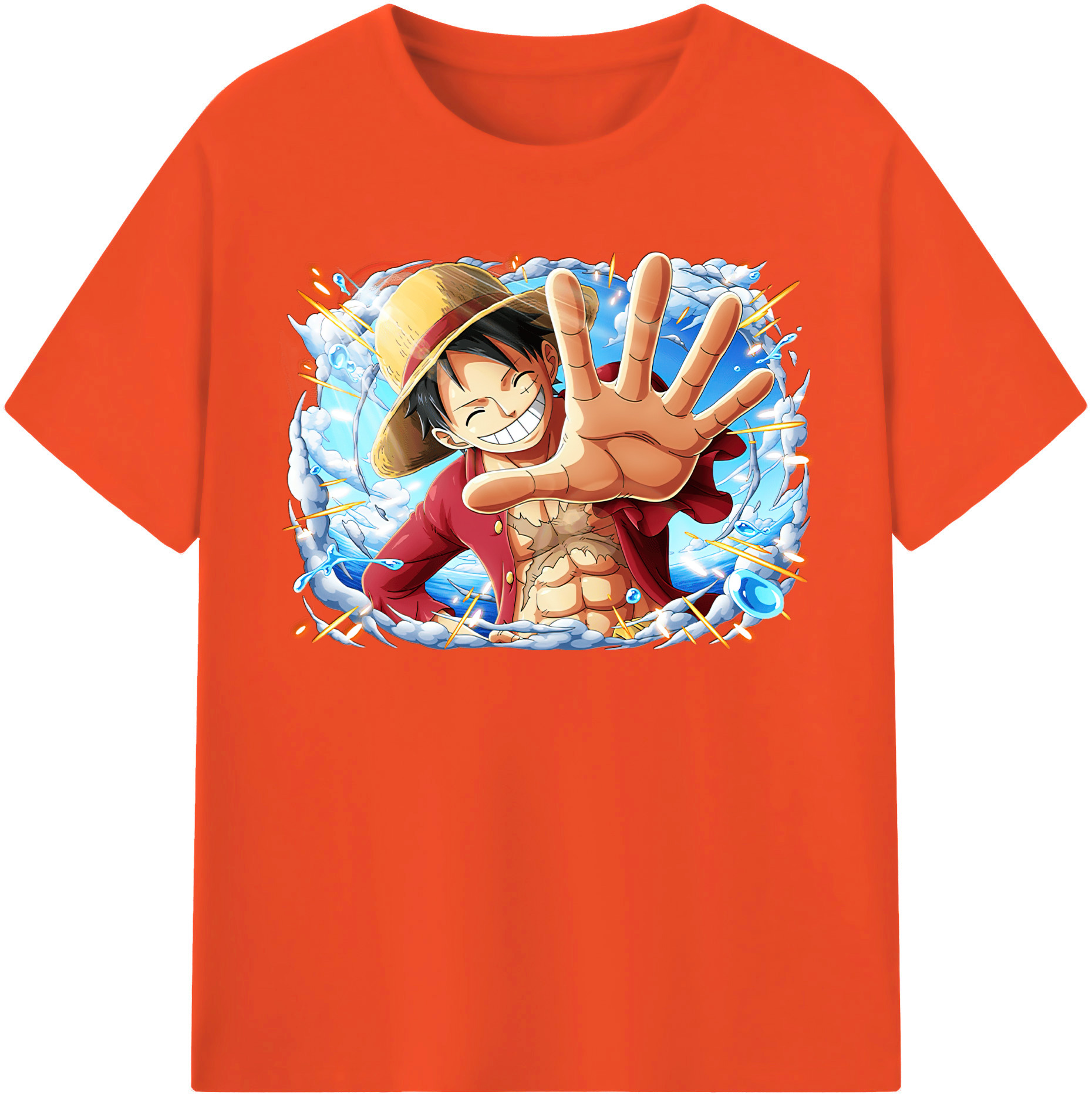 ワンピース モンキー・D・ルフィ ONE PIECE Monkey D. Luffy 綿100％半袖Tシャツ（フロントプリント）