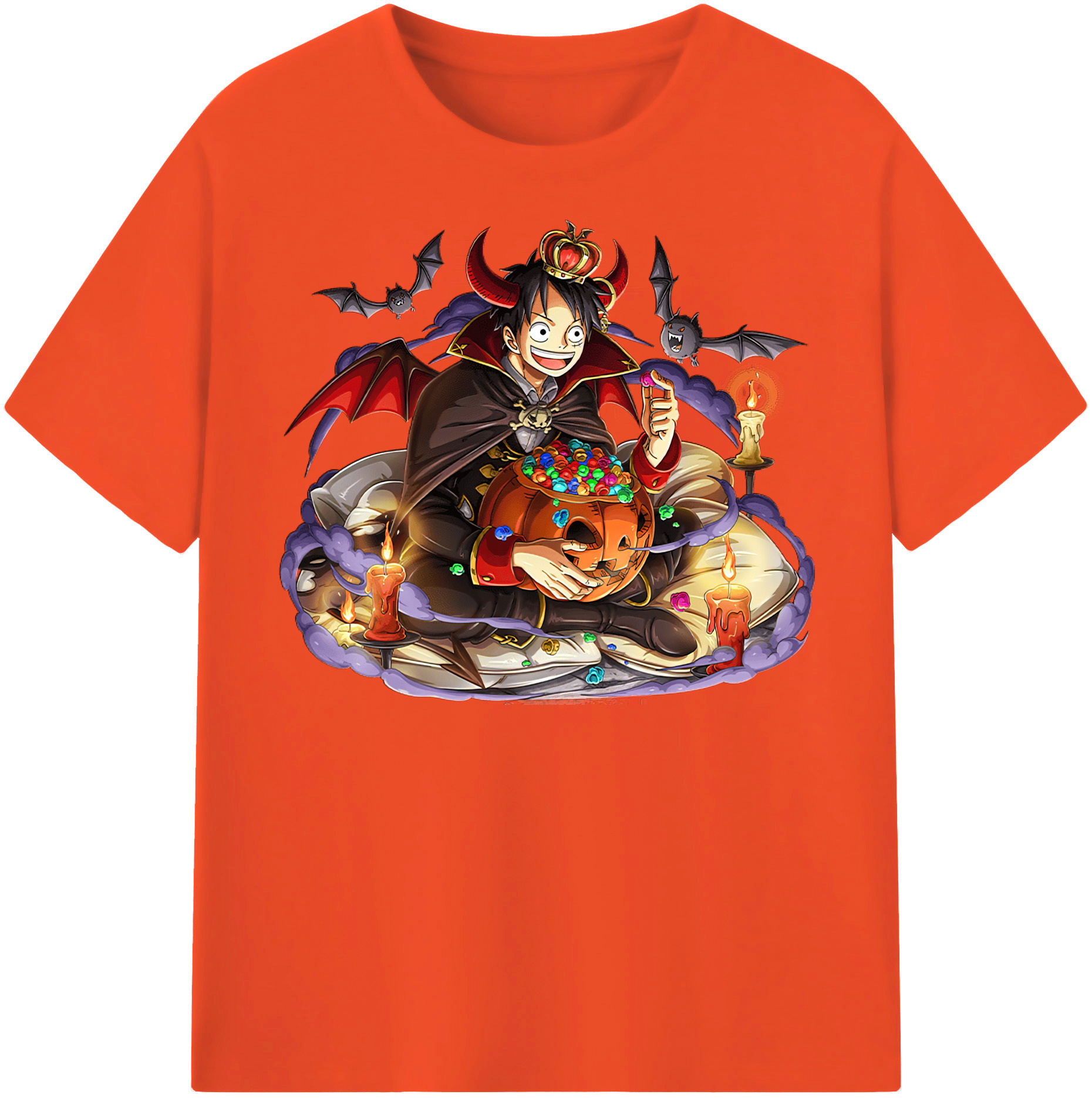 ワンピース モンキー・D・ルフィ ONE PIECE Monkey D. Luffy 綿100％半袖Tシャツ（フロントプリント）