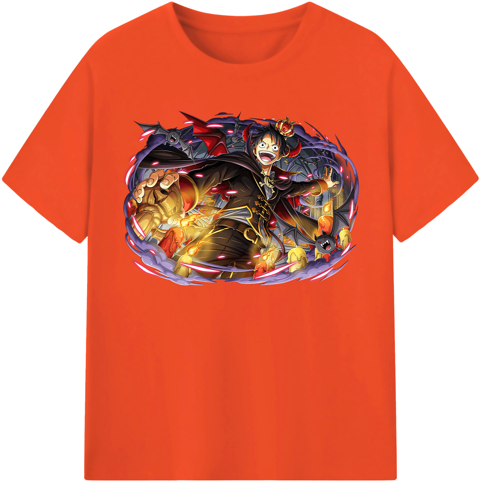 ワンピース モンキー・D・ルフィ ONE PIECE Monkey D. Luffy 綿100％半袖Tシャツ（フロントプリント）