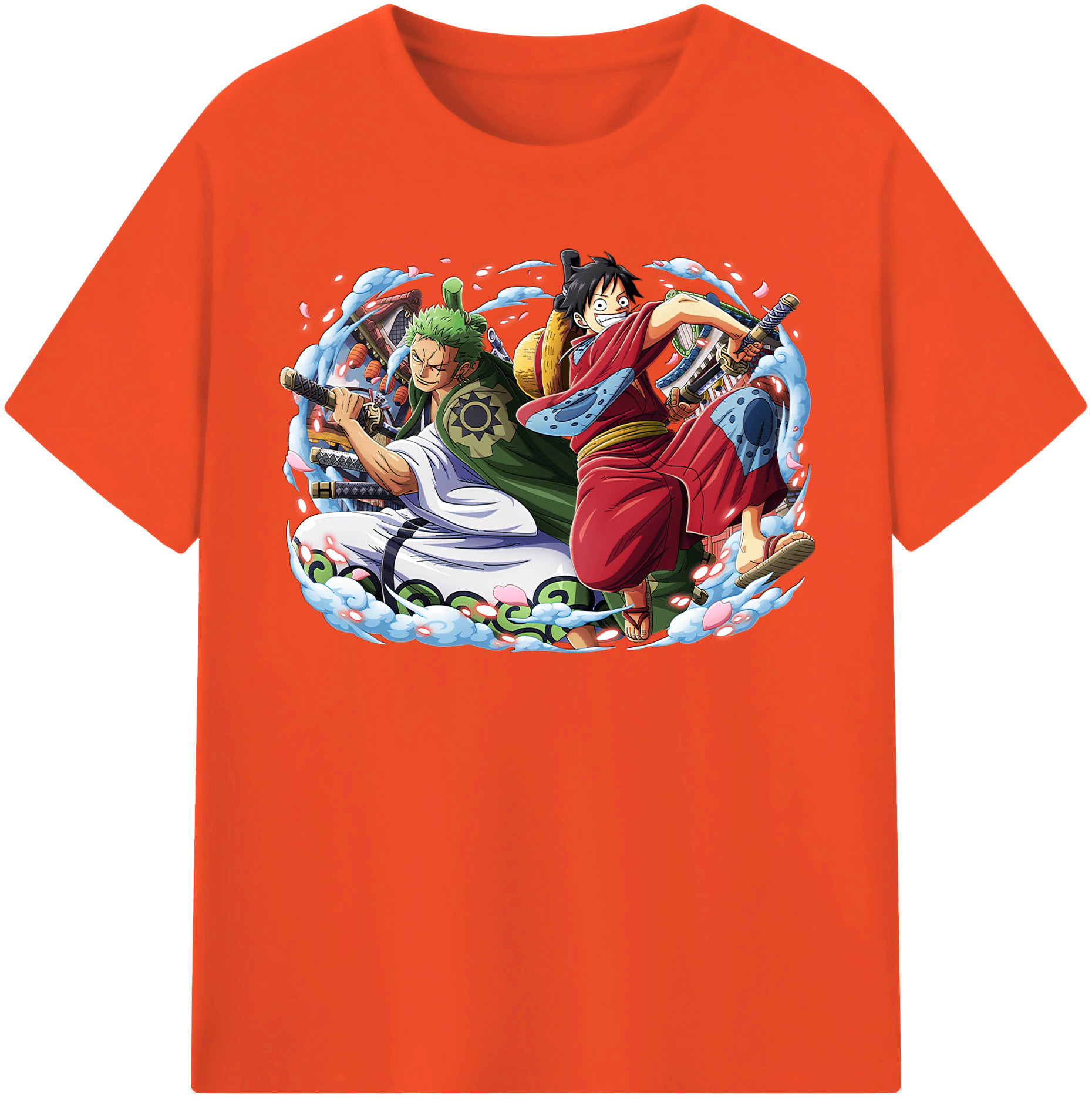 ワンピース モンキー・D・ルフィ ONE PIECE Monkey D. Luffy 綿100％半袖Tシャツ（フロントプリント）