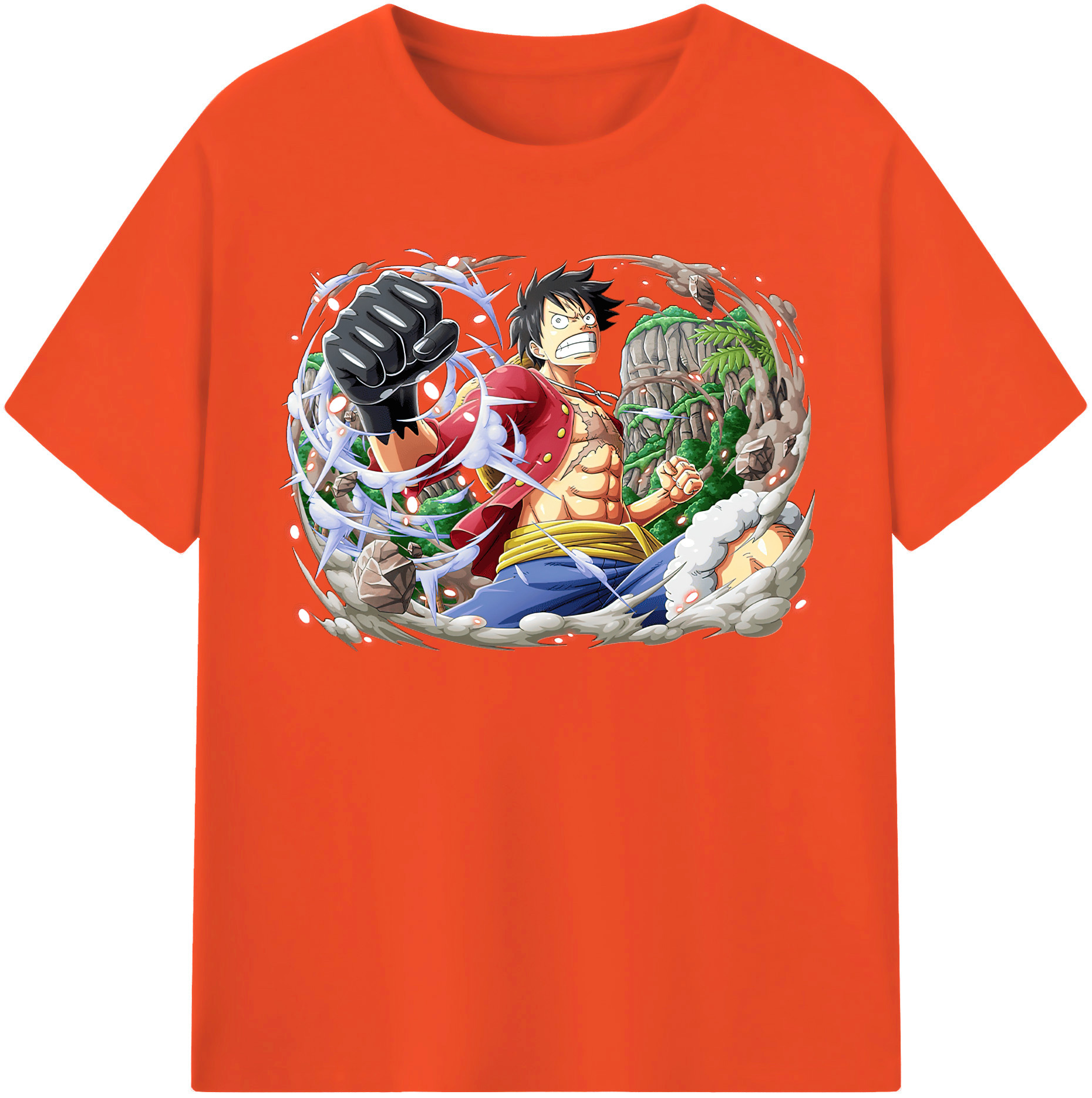 ワンピース モンキー・D・ルフィ ONE PIECE Monkey D. Luffy 綿100％半袖Tシャツ（フロントプリント）