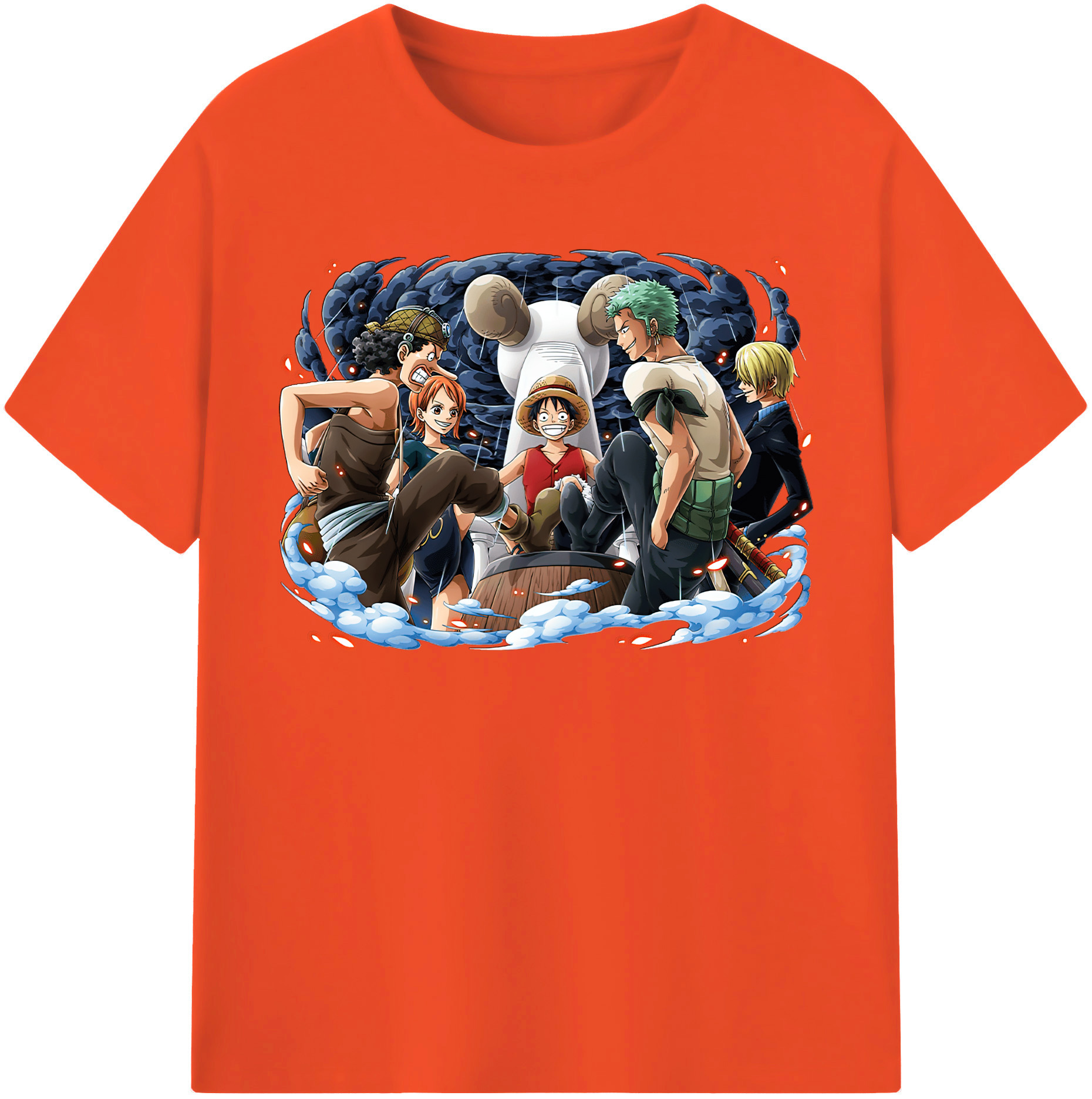 ワンピース モンキー・D・ルフィ ONE PIECE Monkey D. Luffy 綿100％半袖Tシャツ（フロントプリント）