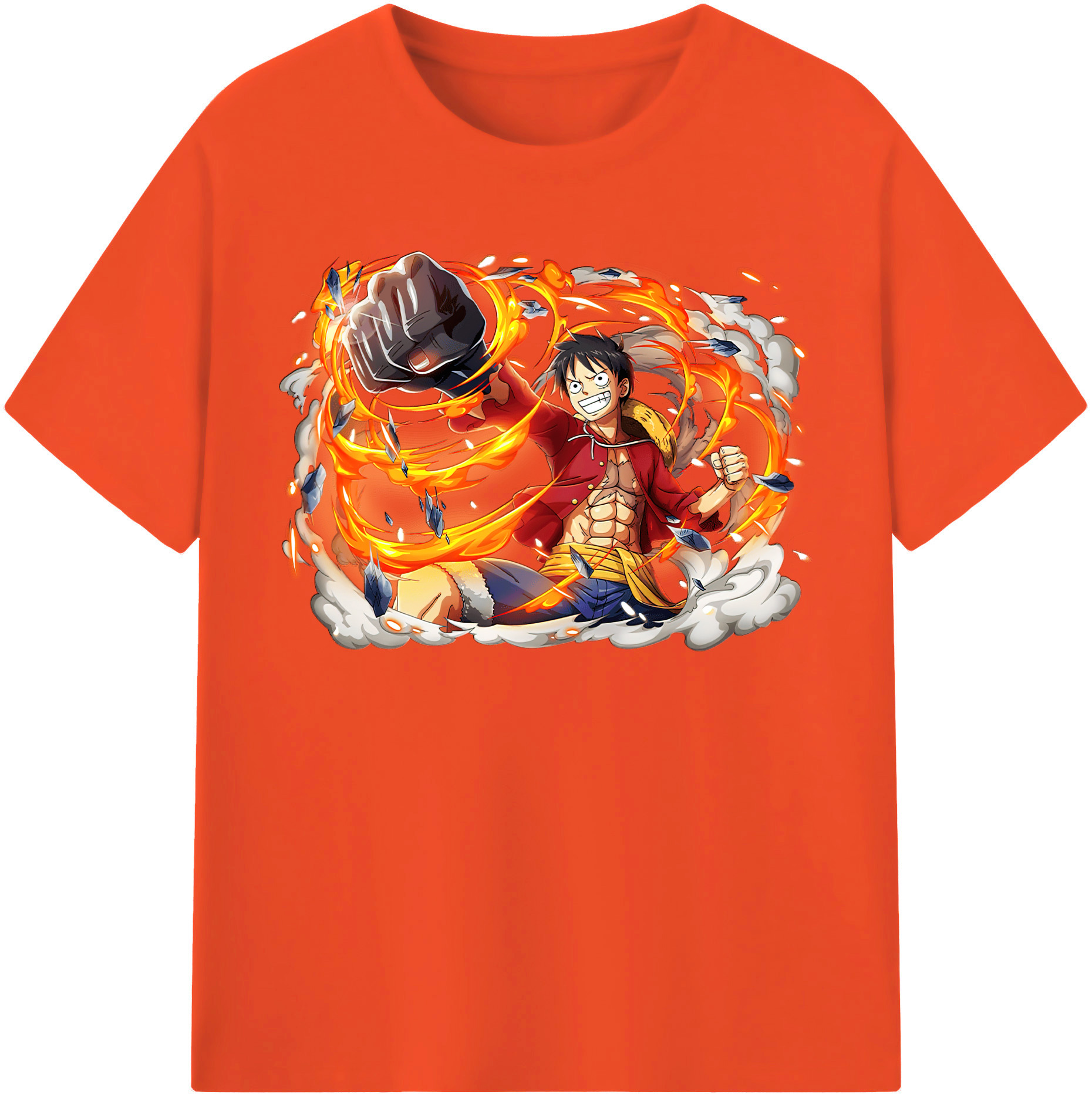 ワンピース モンキー・D・ルフィ ONE PIECE Monkey D. Luffy 綿100％半袖Tシャツ（フロントプリント）