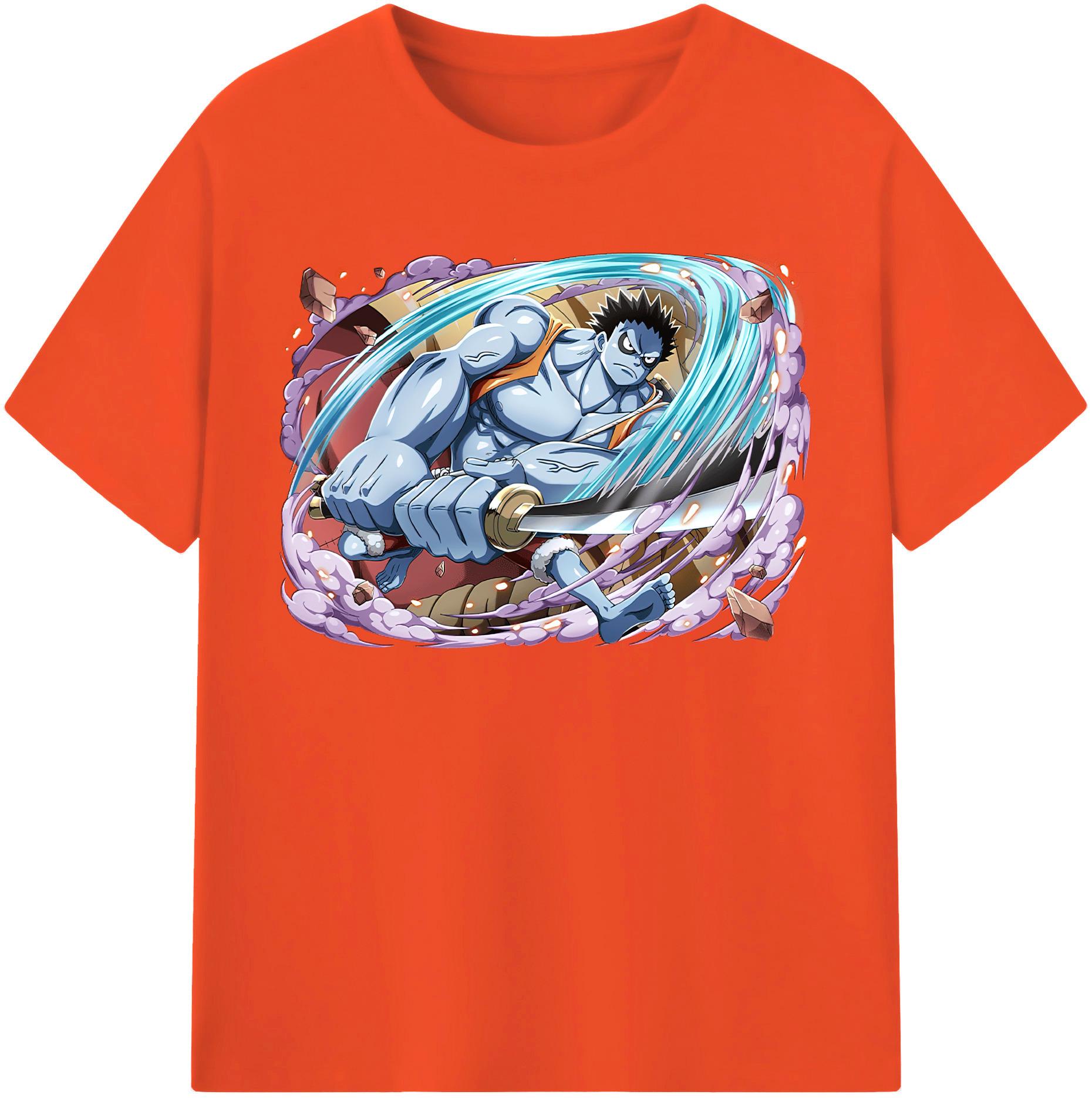 ワンピース モンキー・D・ルフィ ONE PIECE Monkey D. Luffy 綿100％半袖Tシャツ（フロントプリント）