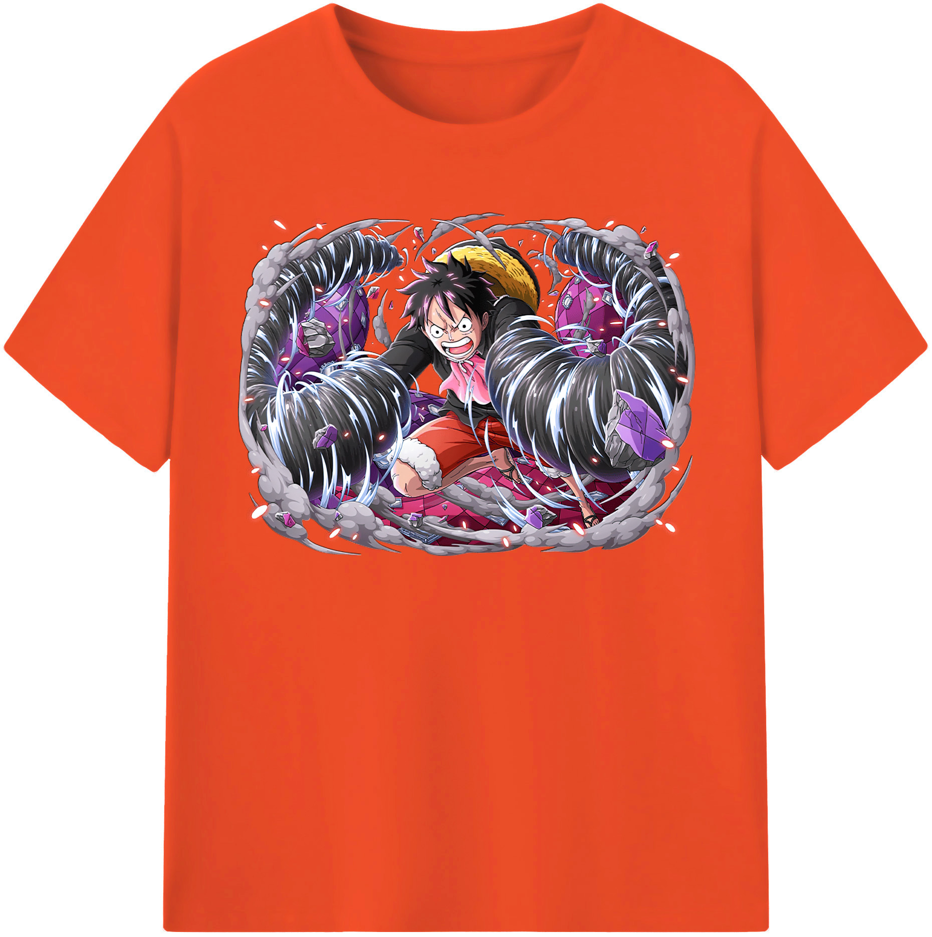 ワンピース モンキー・D・ルフィ ONE PIECE Monkey D. Luffy 綿100％半袖Tシャツ（フロントプリント）