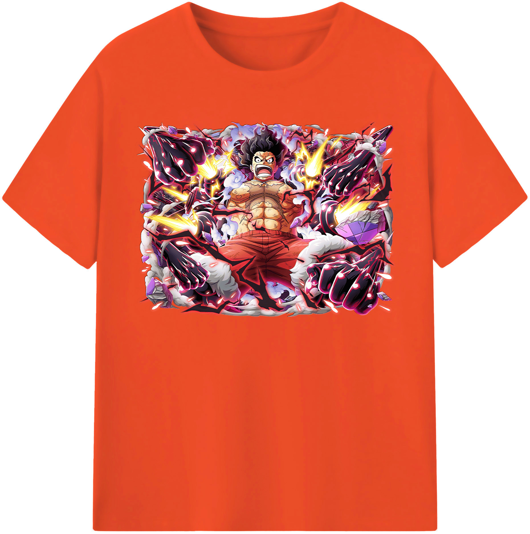ワンピース モンキー・D・ルフィ ONE PIECE Monkey D. Luffy 綿100％半袖Tシャツ（フロントプリント）