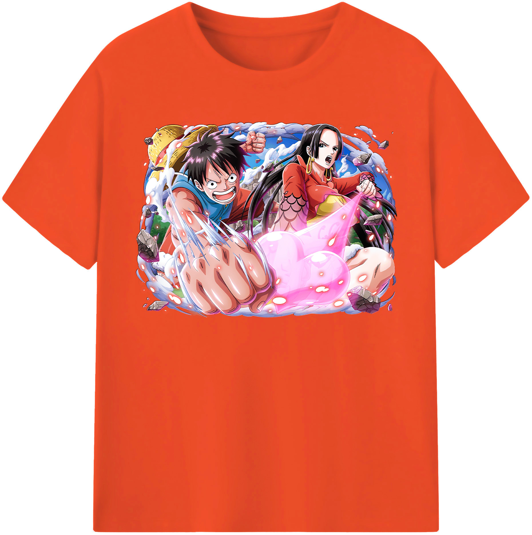 ワンピース モンキー・D・ルフィ ONE PIECE Monkey D. Luffy 綿100％半袖Tシャツ（フロントプリント）