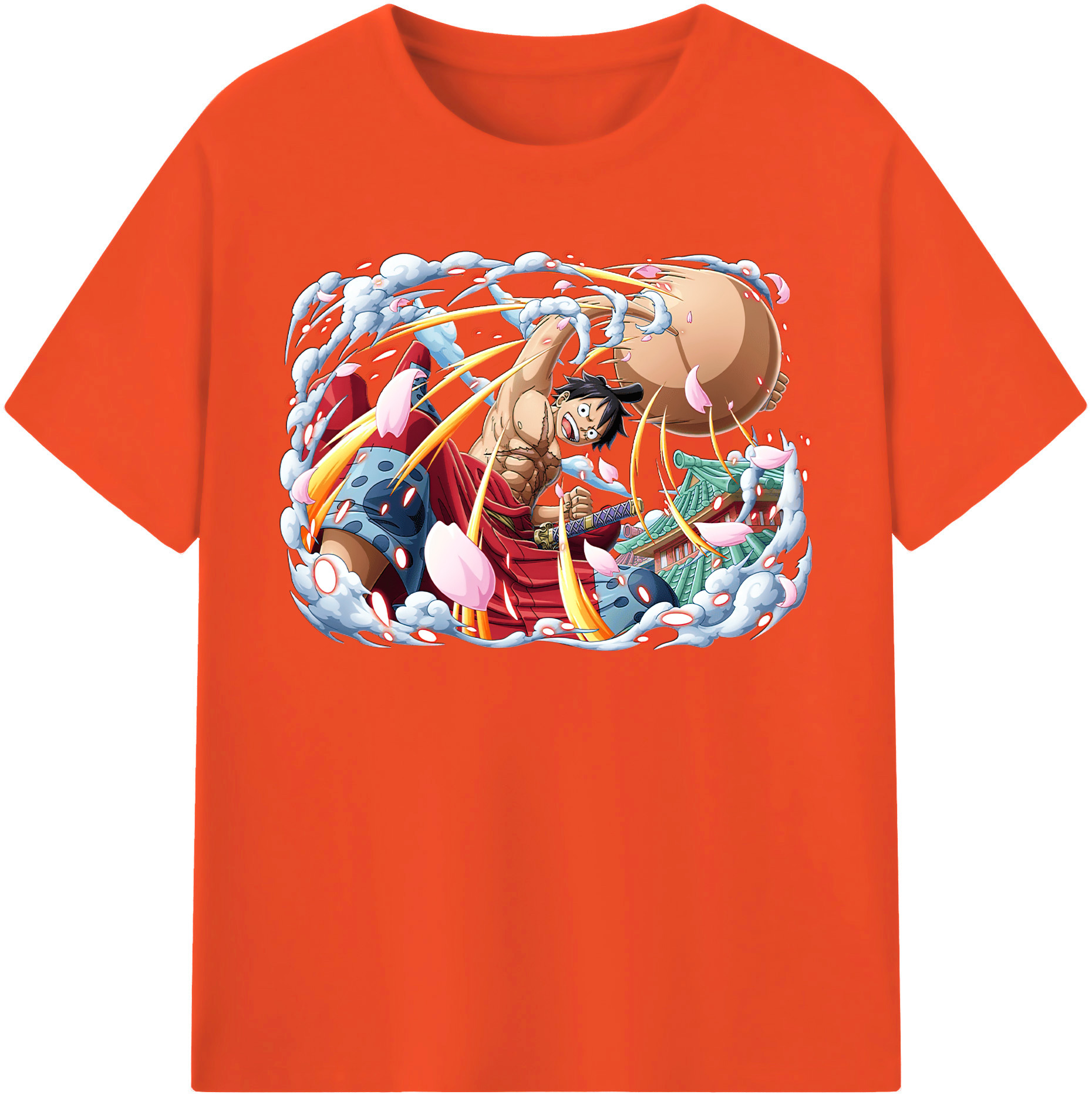ワンピース モンキー・D・ルフィ ONE PIECE Monkey D. Luffy 綿100％半袖Tシャツ（フロントプリント）