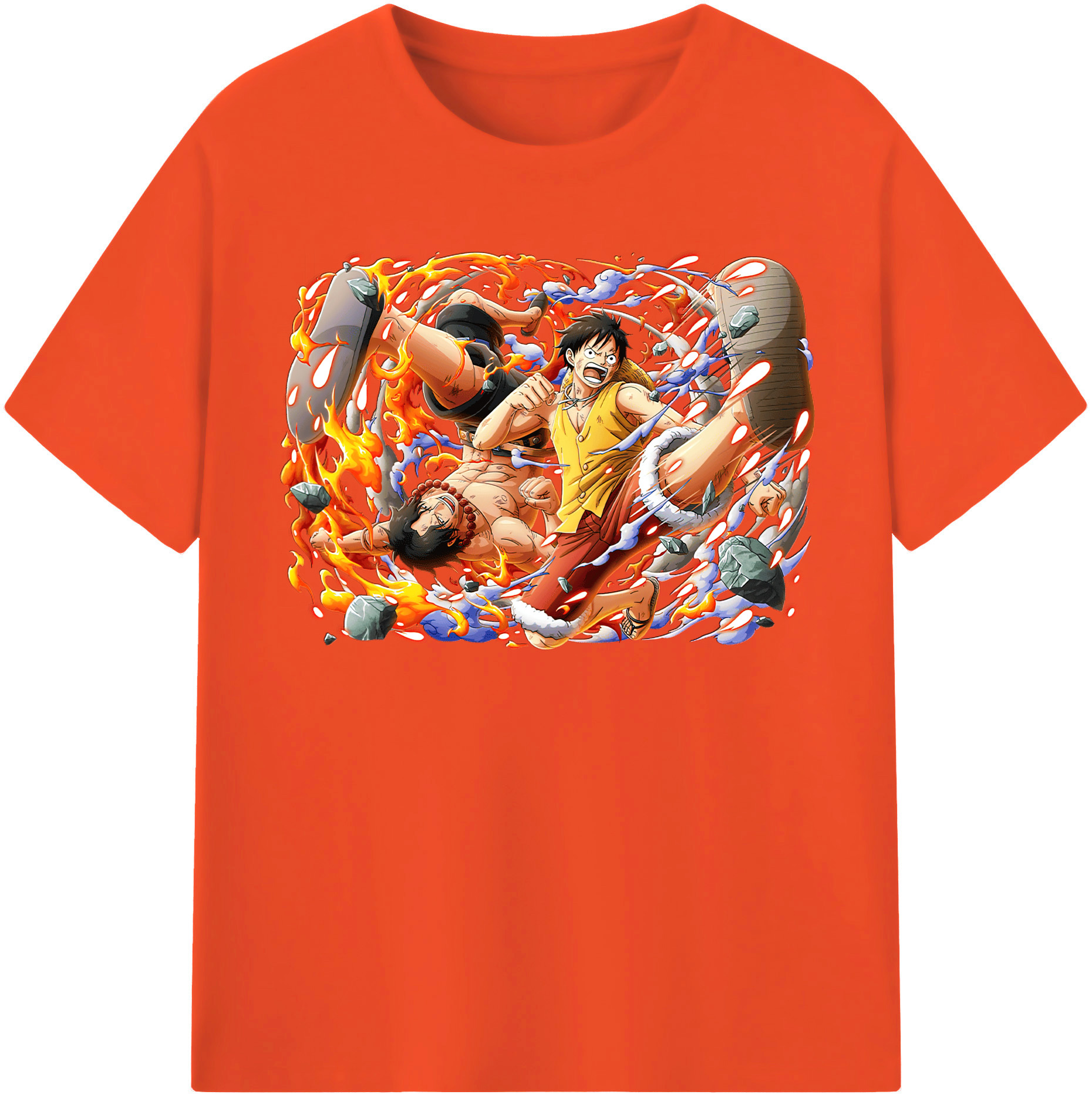 ワンピース モンキー・D・ルフィ ONE PIECE Monkey D. Luffy 綿100％半袖Tシャツ（フロントプリント）