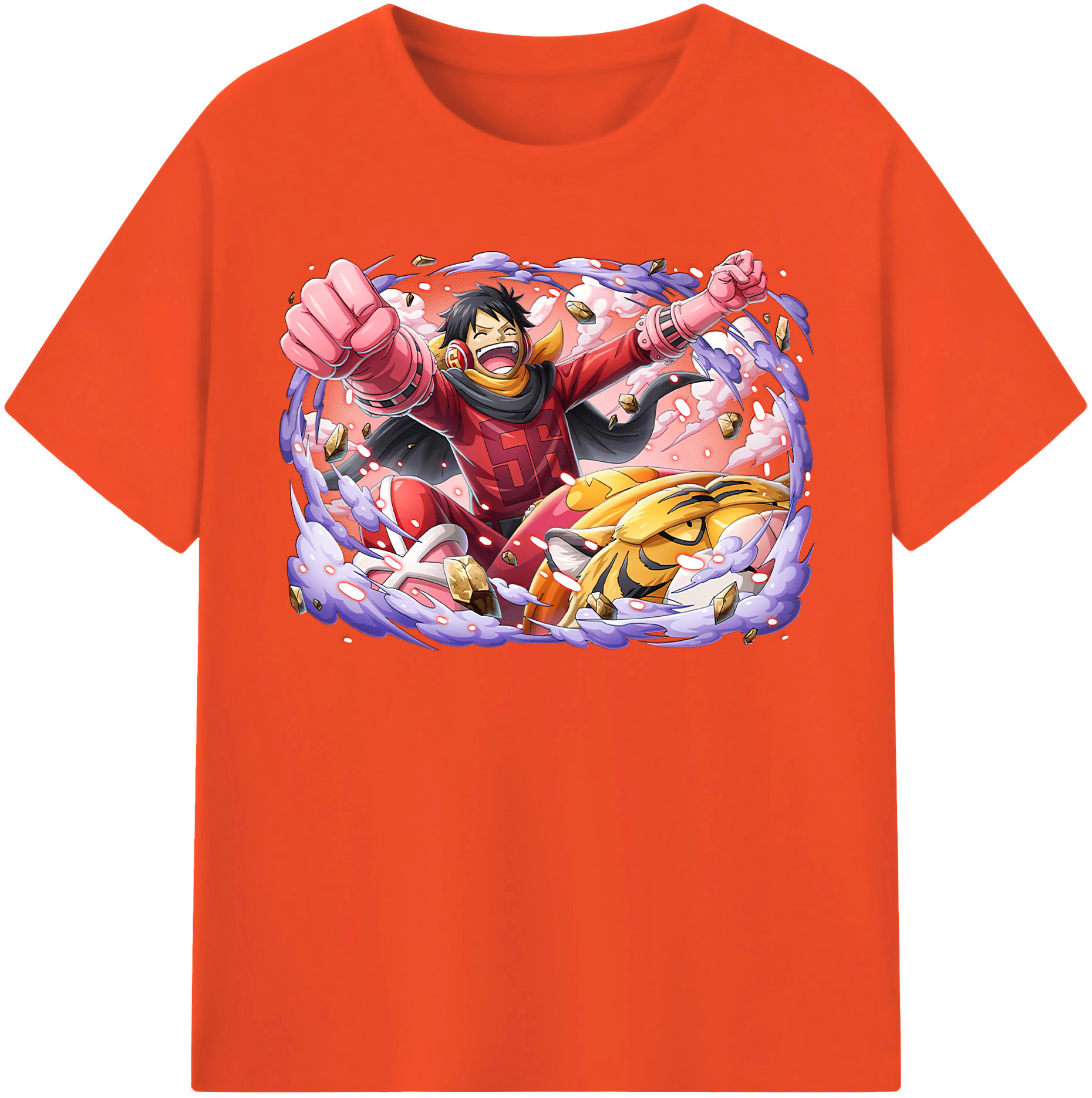 ワンピース モンキー・D・ルフィ ONE PIECE Monkey D. Luffy 綿100％半袖Tシャツ（フロントプリント）