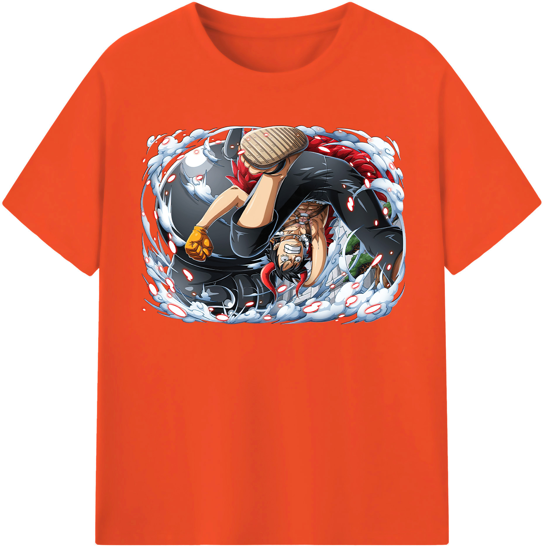 ワンピース モンキー・D・ルフィ ONE PIECE Monkey D. Luffy 綿100％半袖Tシャツ（フロントプリント）