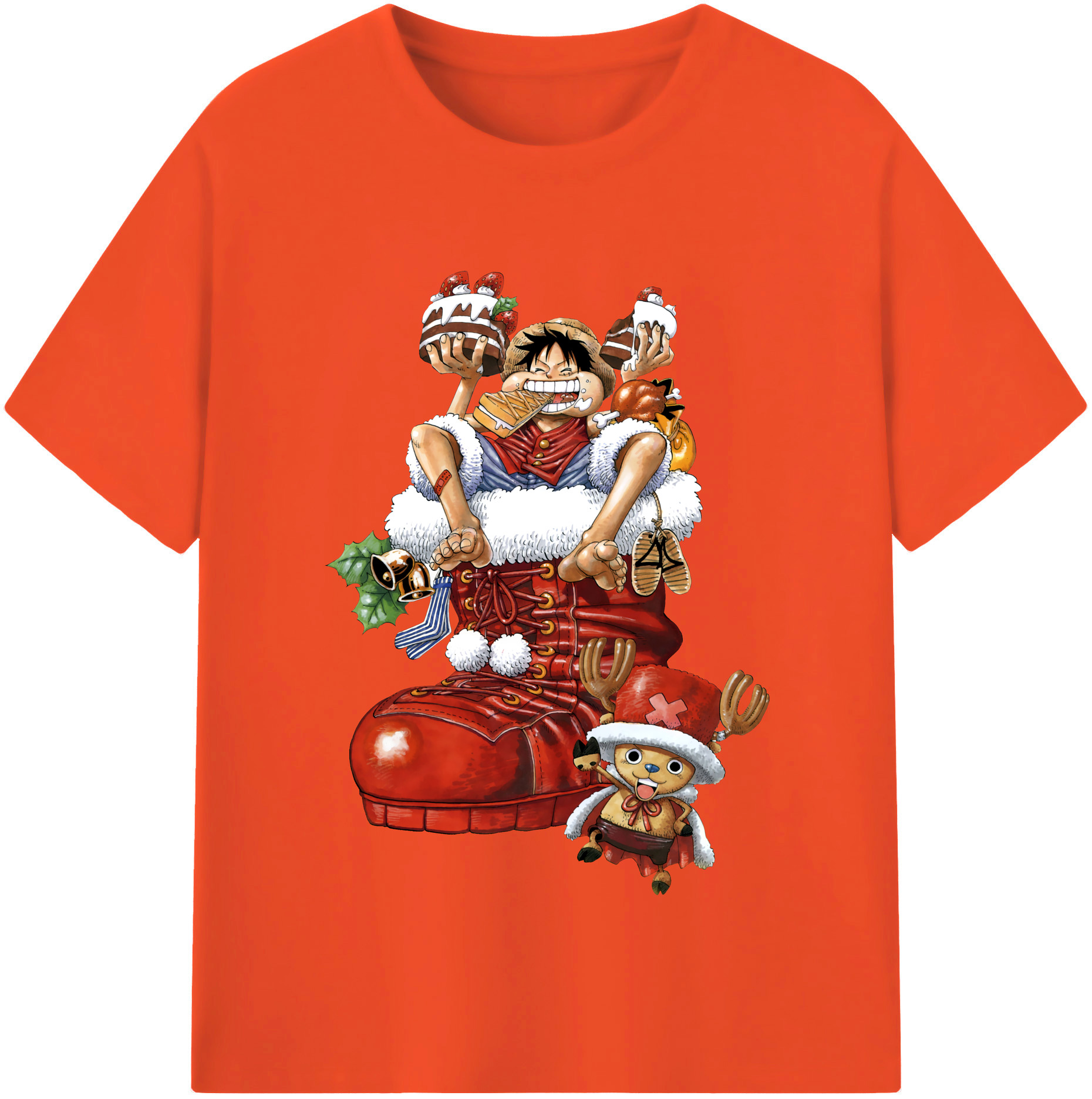 ワンピース モンキー・D・ルフィ ONE PIECE Monkey D. Luffy 綿100％半袖Tシャツ（フロントプリント）