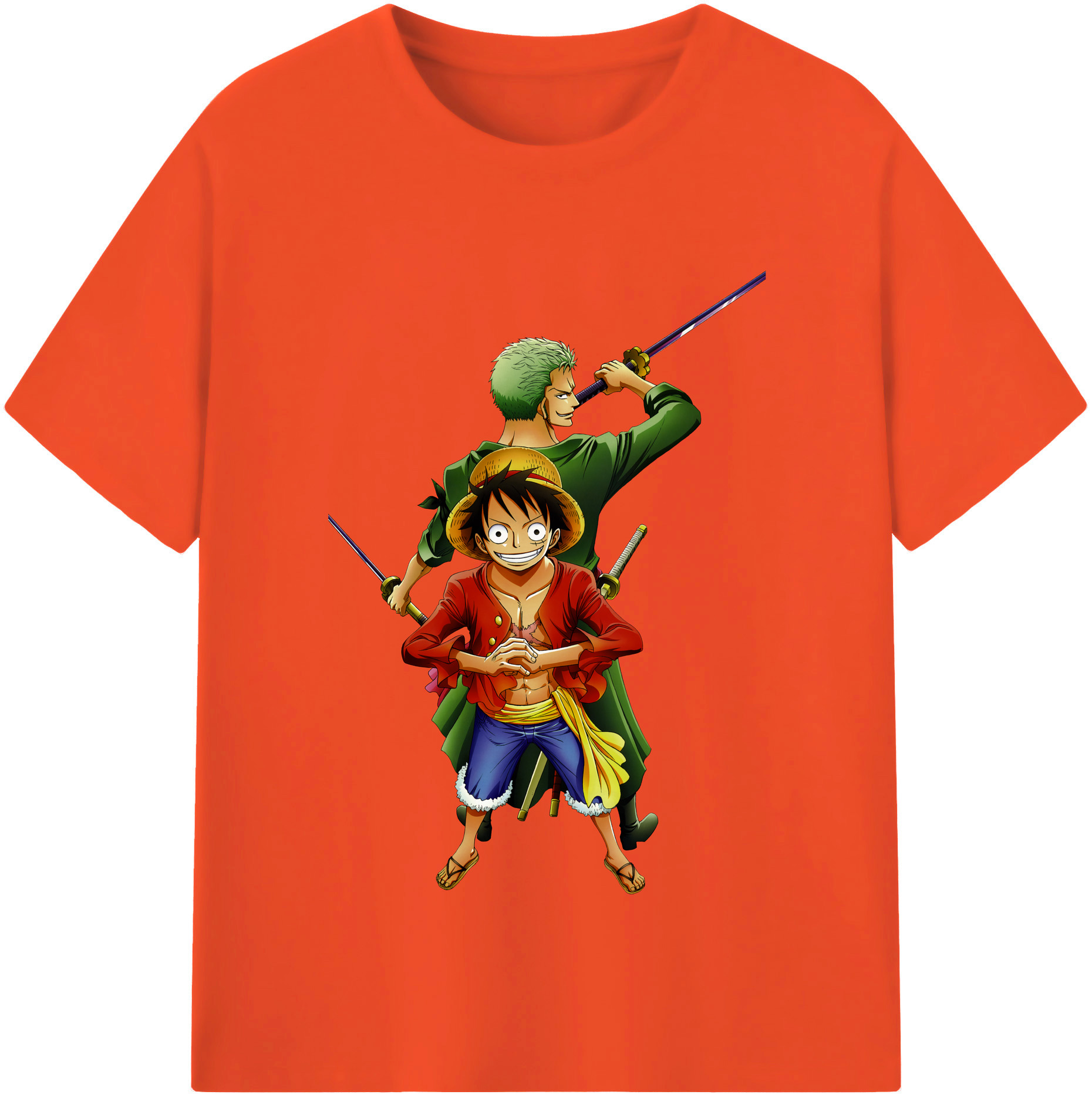 ワンピース モンキー・D・ルフィ ONE PIECE Monkey D. Luffy 綿100％半袖Tシャツ（フロントプリント）