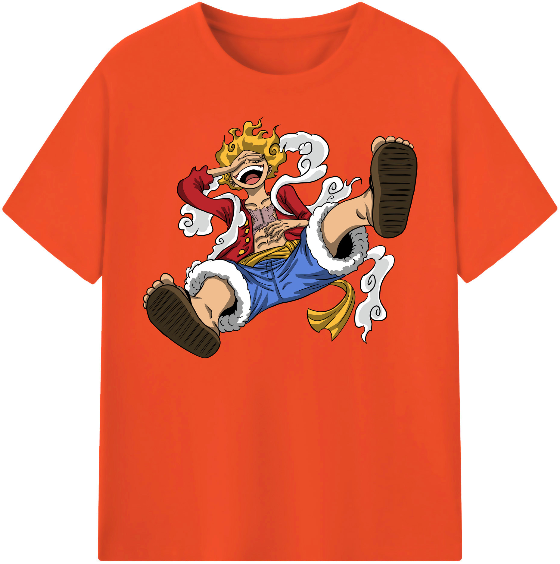 ワンピース モンキー・D・ルフィ ONE PIECE Monkey D. Luffy 綿100％半袖Tシャツ（フロントプリント）