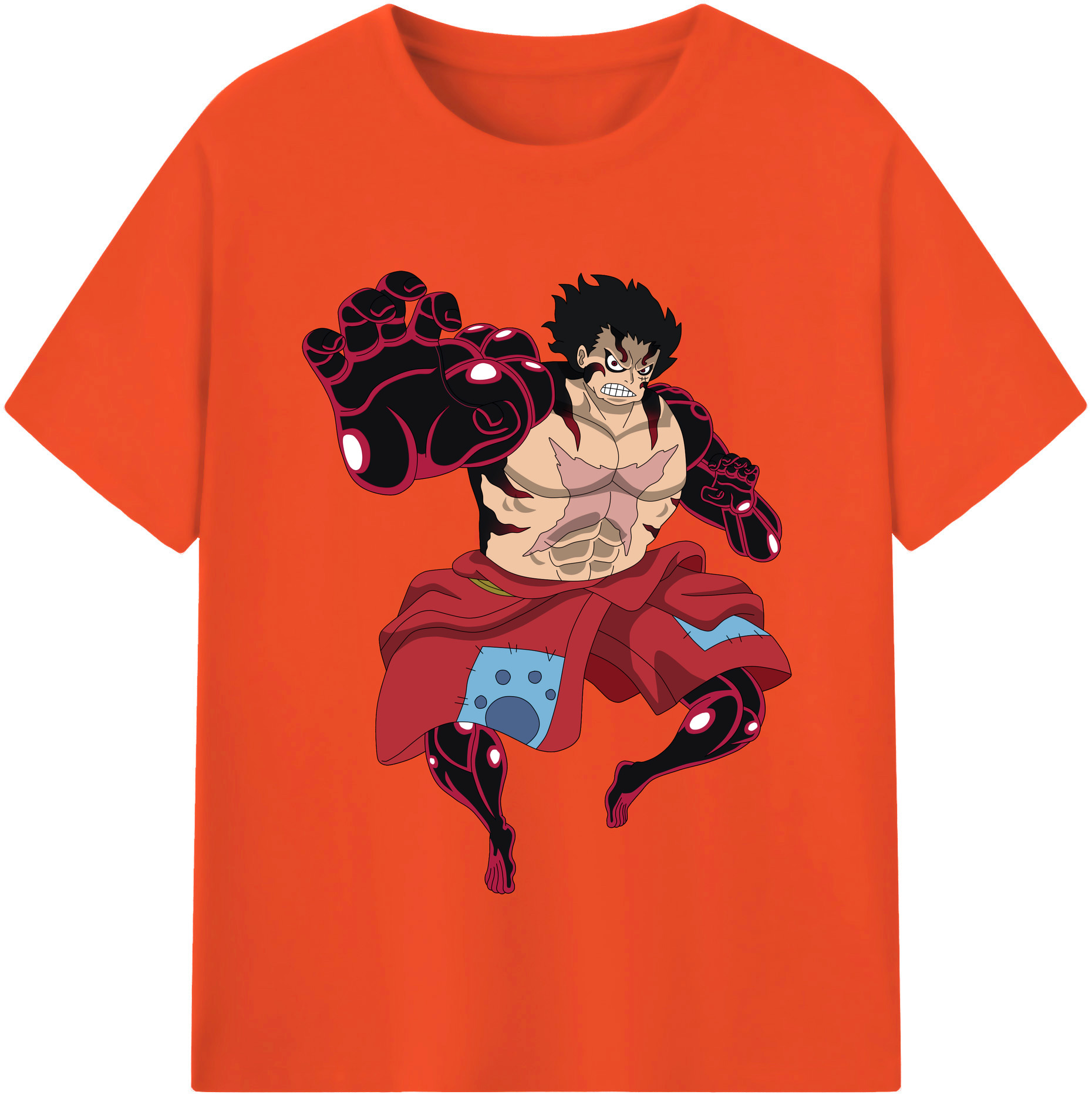 ワンピース モンキー・D・ルフィ ONE PIECE Monkey D. Luffy 綿100％半袖Tシャツ（フロントプリント）