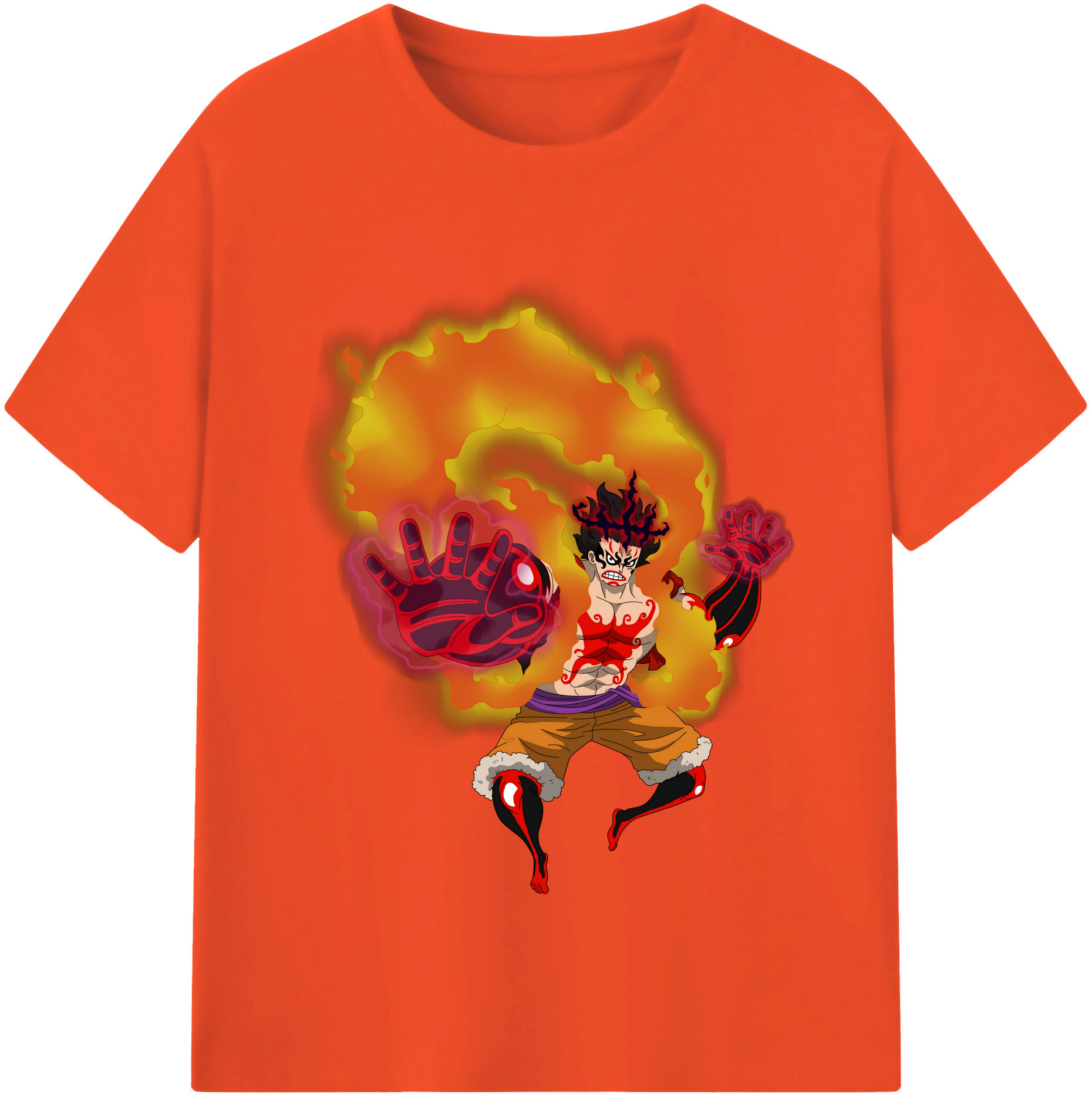 ワンピース モンキー・D・ルフィ ONE PIECE Monkey D. Luffy 綿100％半袖Tシャツ（フロントプリント）