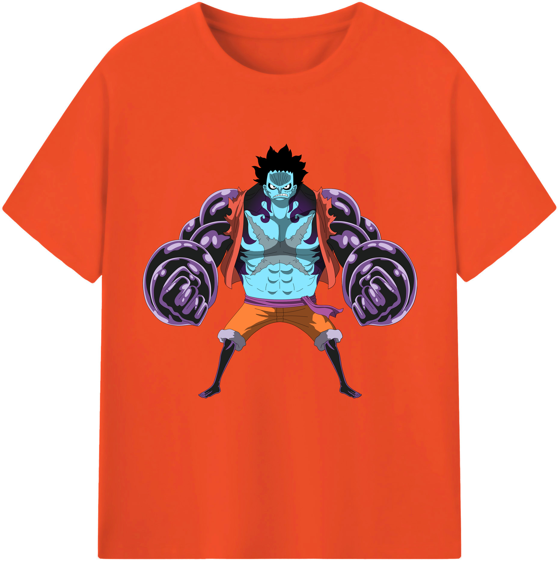 ワンピース モンキー・D・ルフィ ONE PIECE Monkey D. Luffy 綿100％半袖Tシャツ（フロントプリント）