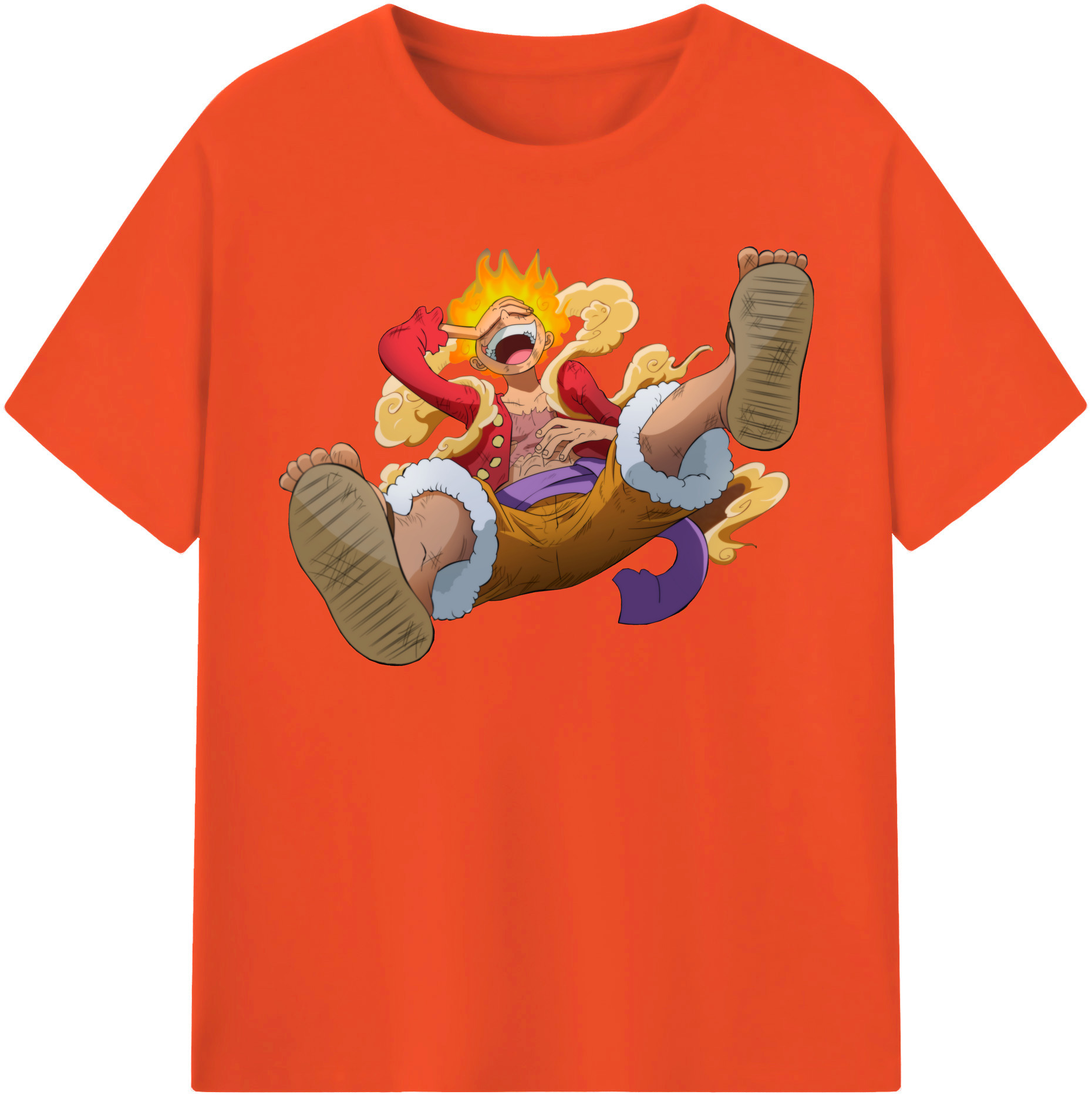 ワンピース モンキー・D・ルフィ ONE PIECE Monkey D. Luffy 綿100％半袖Tシャツ（フロントプリント）