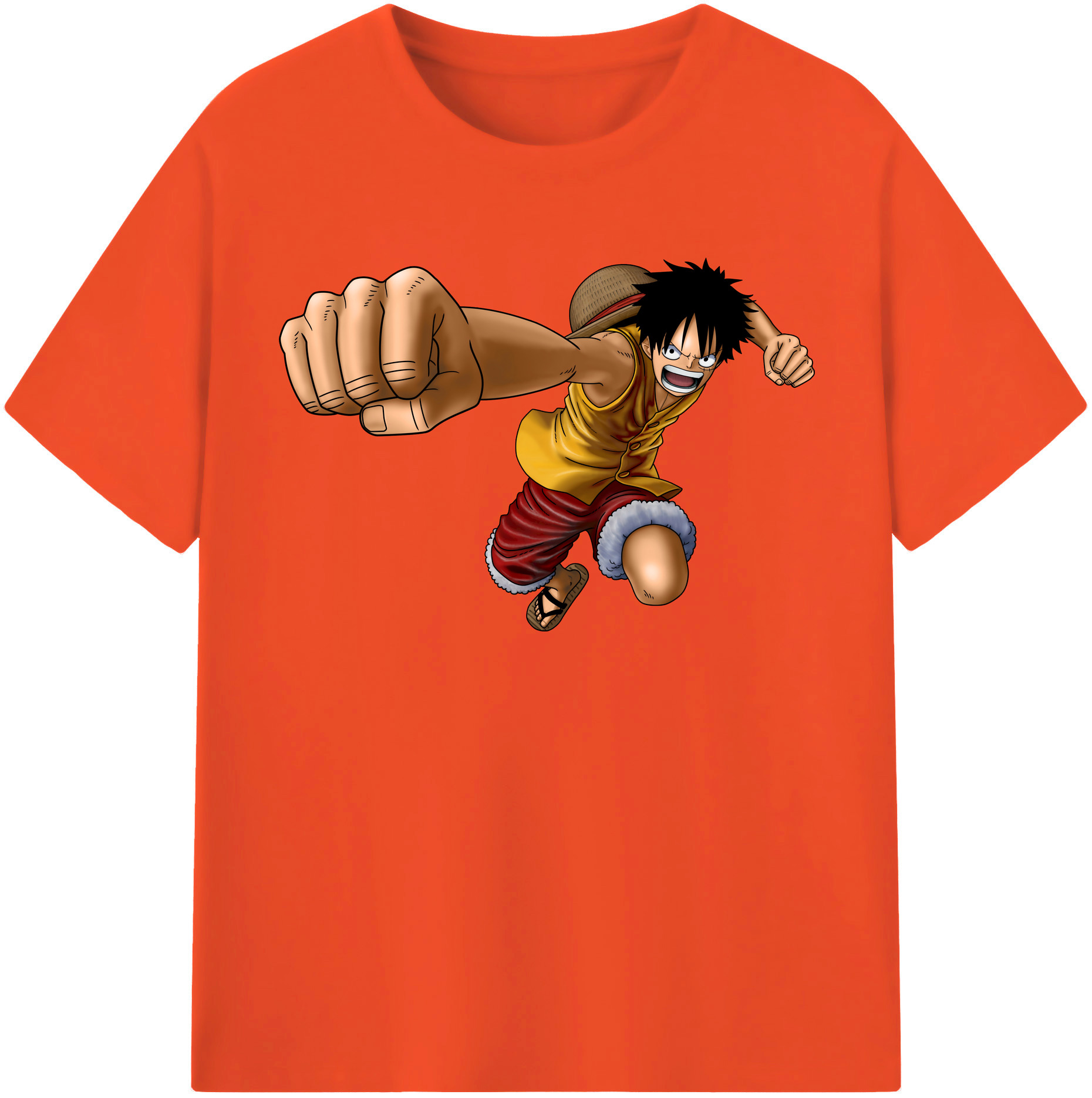 ワンピース モンキー・D・ルフィ ONE PIECE Monkey D. Luffy 綿100％半袖Tシャツ（フロントプリント）