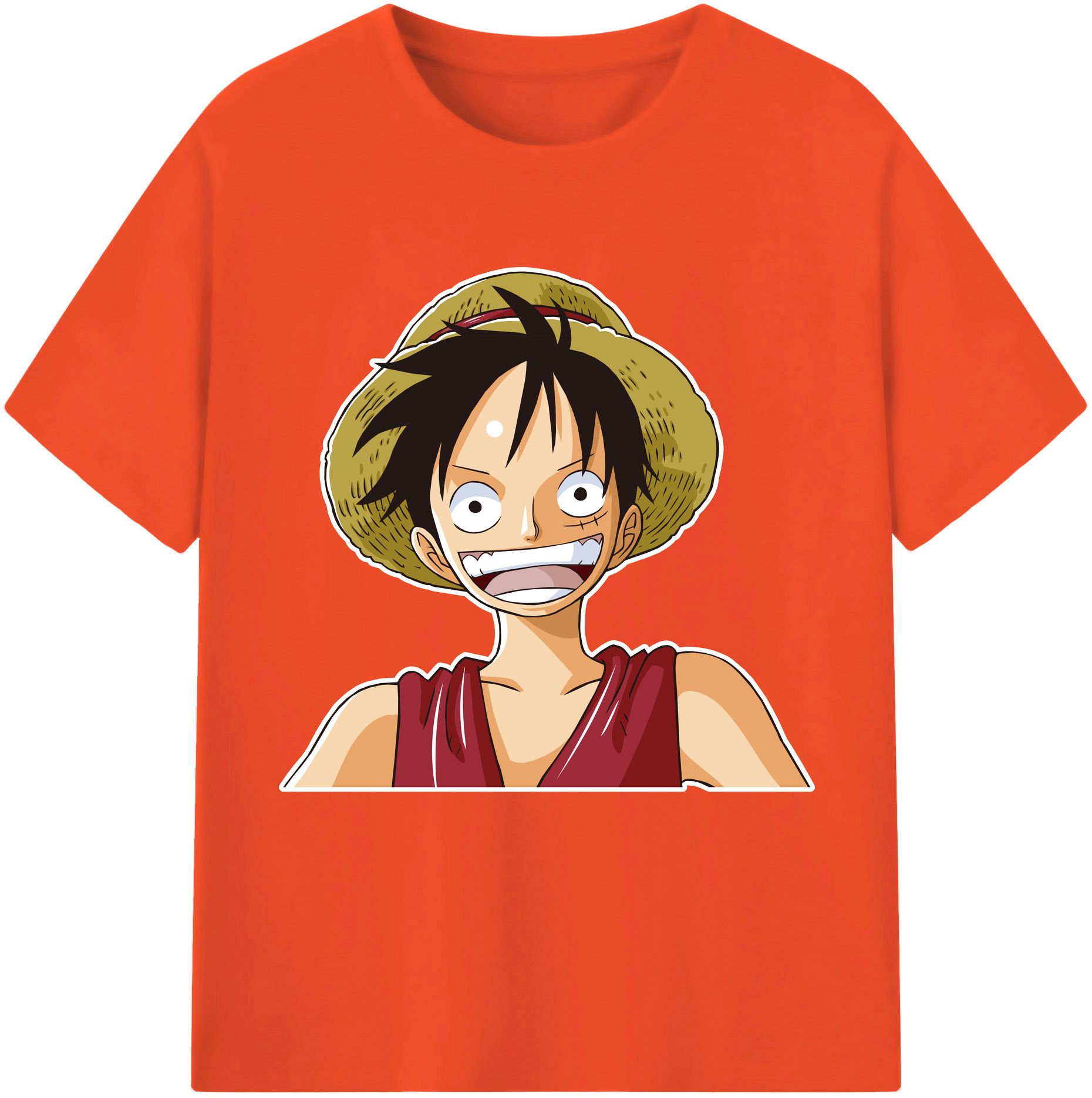 ワンピース モンキー・D・ルフィ ONE PIECE Monkey D. Luffy 綿100％半袖Tシャツ（フロントプリント）