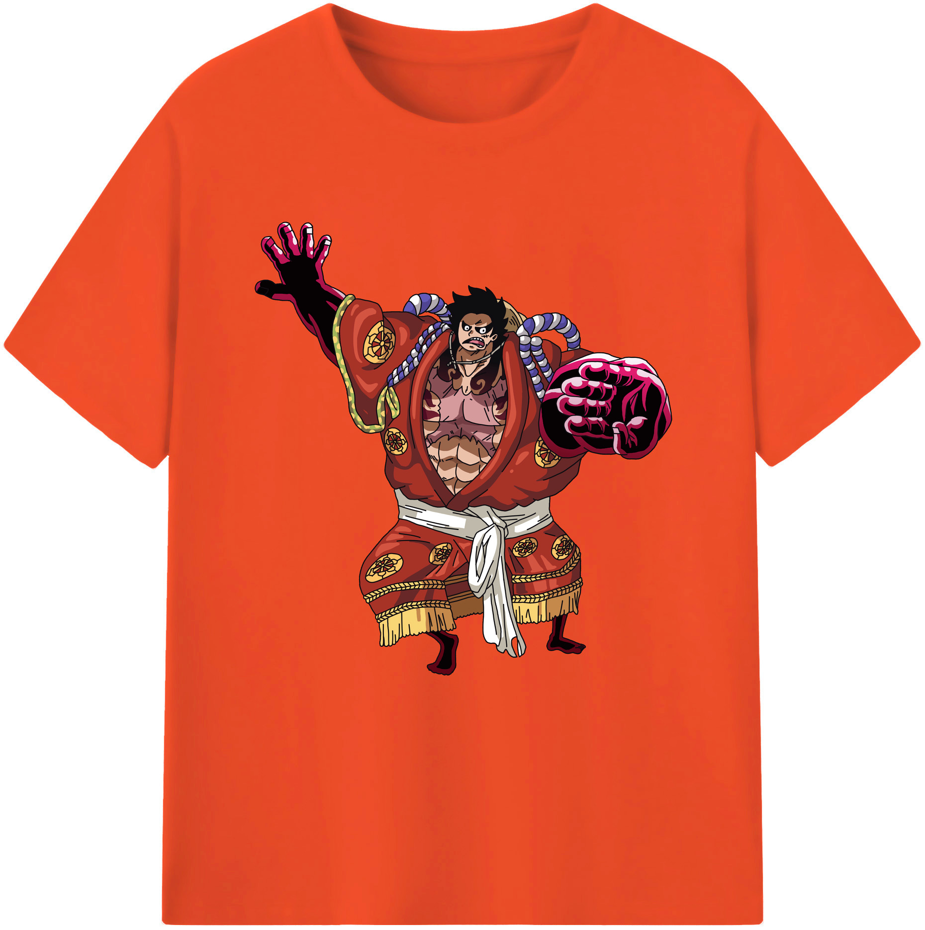 ワンピース モンキー・D・ルフィ ONE PIECE Monkey D. Luffy 綿100％半袖Tシャツ（フロントプリント）