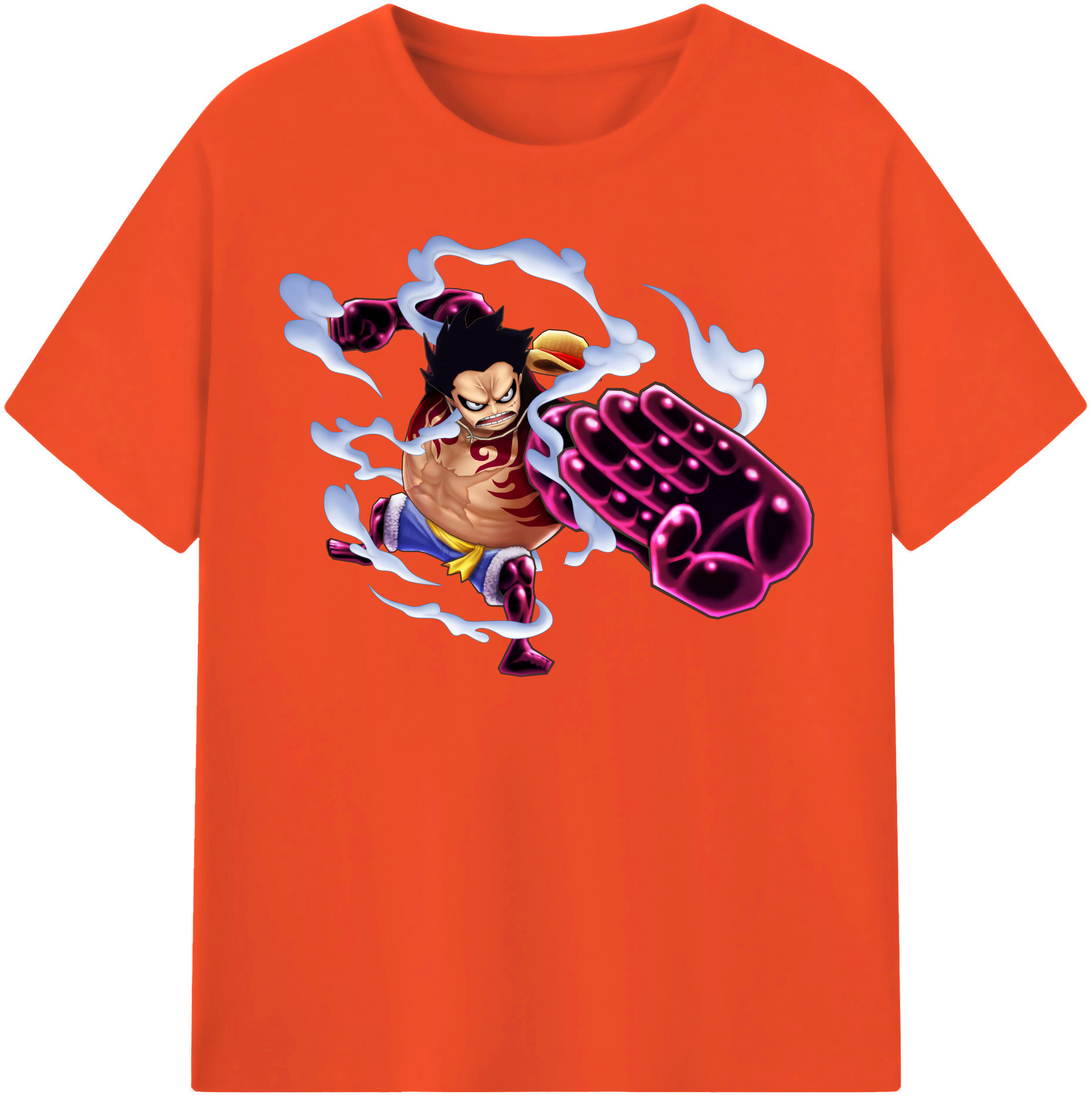 ワンピース モンキー・D・ルフィ ONE PIECE Monkey D. Luffy 綿100％半袖Tシャツ（フロントプリント）