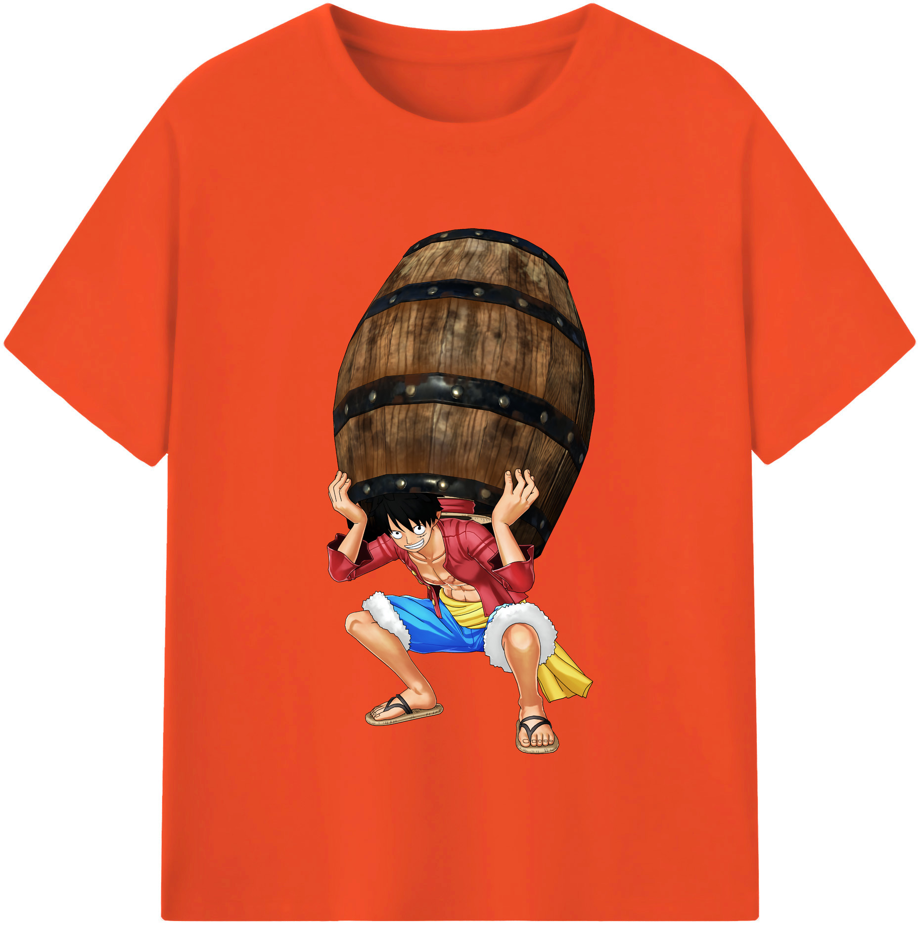 ワンピース モンキー・D・ルフィ ONE PIECE Monkey D. Luffy 綿100％半袖Tシャツ（フロントプリント）