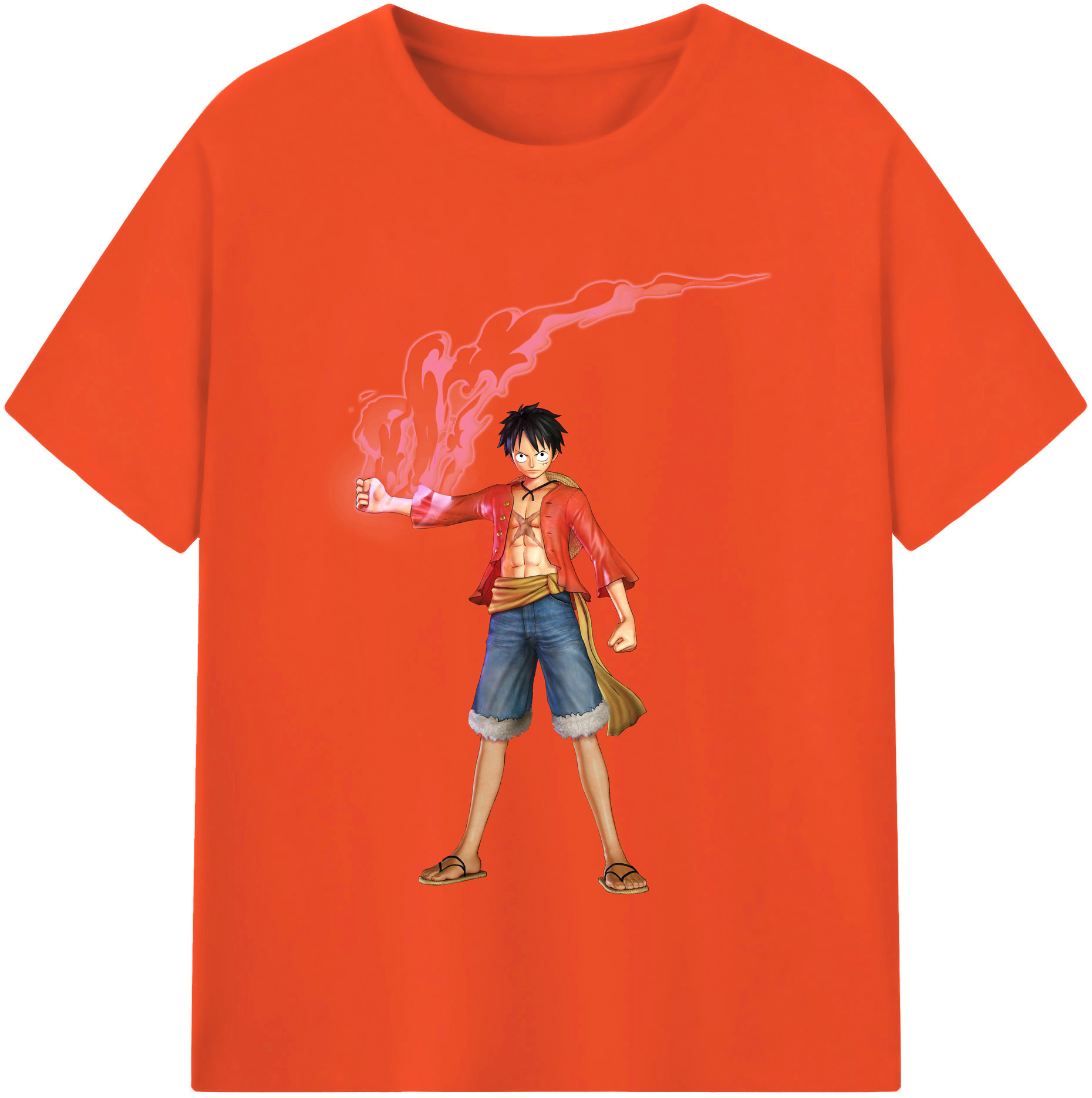 ワンピース モンキー・D・ルフィ ONE PIECE Monkey D. Luffy 綿100％半袖Tシャツ（フロントプリント）