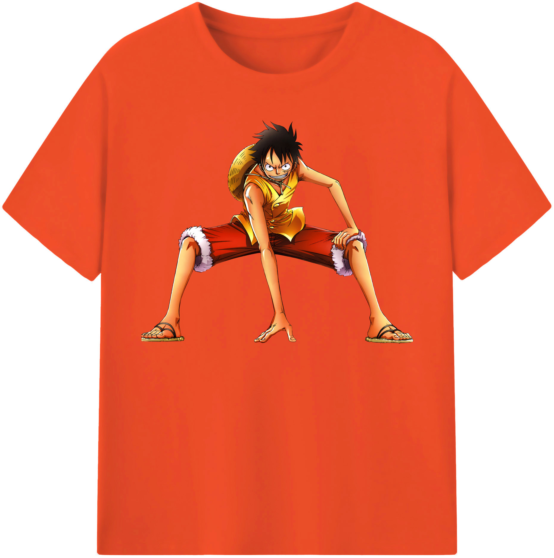 ワンピース モンキー・D・ルフィ ONE PIECE Monkey D. Luffy 綿100％半袖Tシャツ（フロントプリント）
