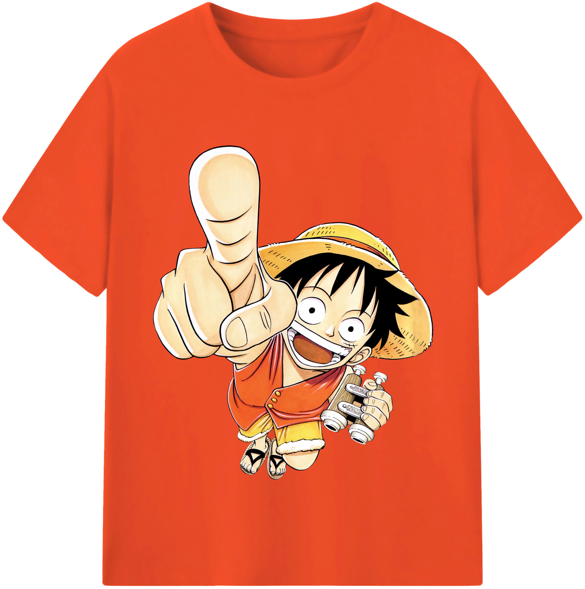 ワンピース モンキー・D・ルフィ ONE PIECE Monkey D. Luffy 綿100％半袖Tシャツ（フロントプリント）