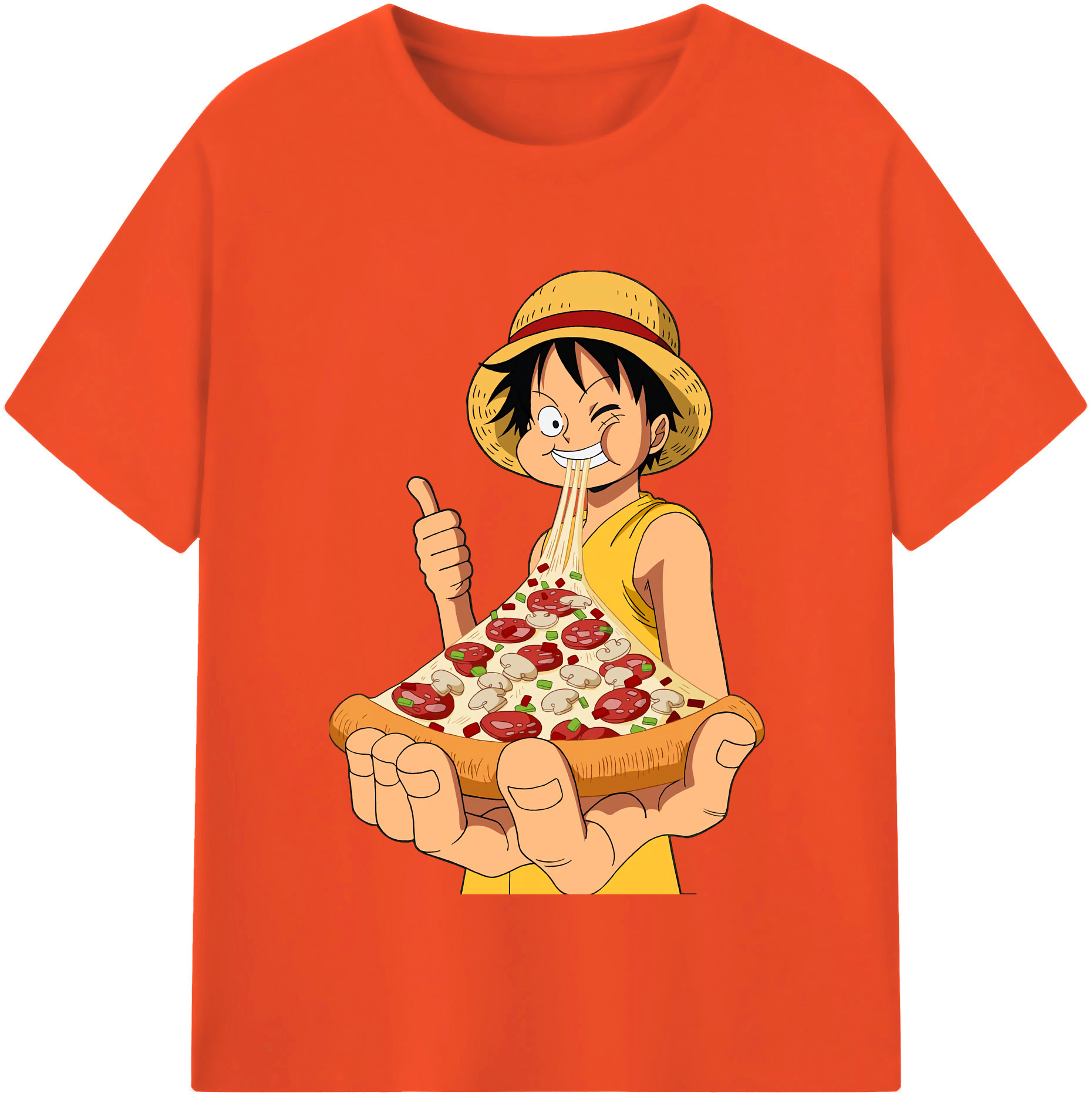 ワンピース モンキー・D・ルフィ ONE PIECE Monkey D. Luffy 綿100％半袖Tシャツ（フロントプリント）